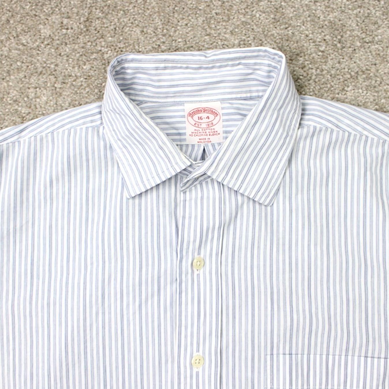 Brooks Brothers Brooks Brothers Regent Shirt Men 16, 4 Blue/White 100% Cotton Long Sleeve Button Down Shirt Mens Regular Style Classic Size US L / EU 52-54 / 3 - 6 Thumbnail