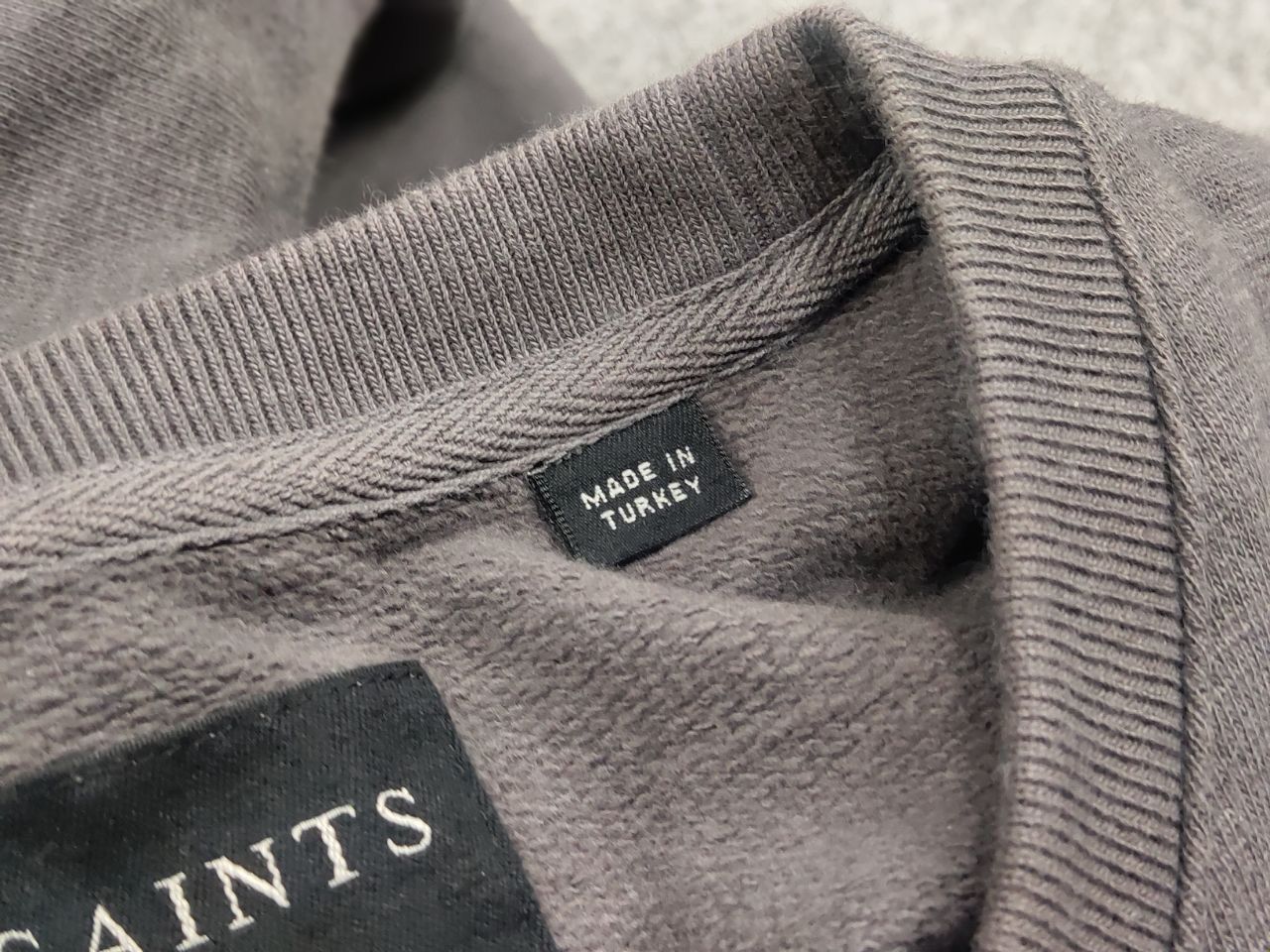 Allsaints Allsaints Rider CrewChek Military Zip Pocket Gray Sweatshirt Size US S / EU 44-46 / 1 - 12 Thumbnail
