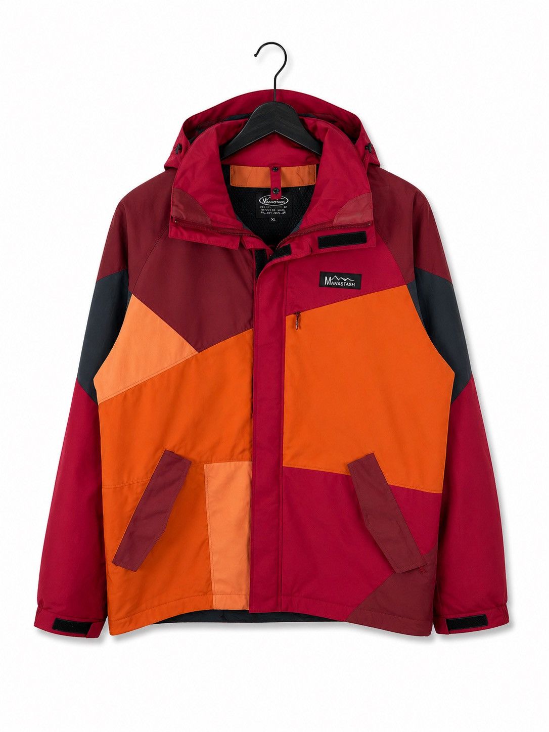 Manastash Manastash Colorblock Outdoor Red Orange Hood Mountain Parka Size US L / EU 52-54 / 3 - 1 Thumbnail