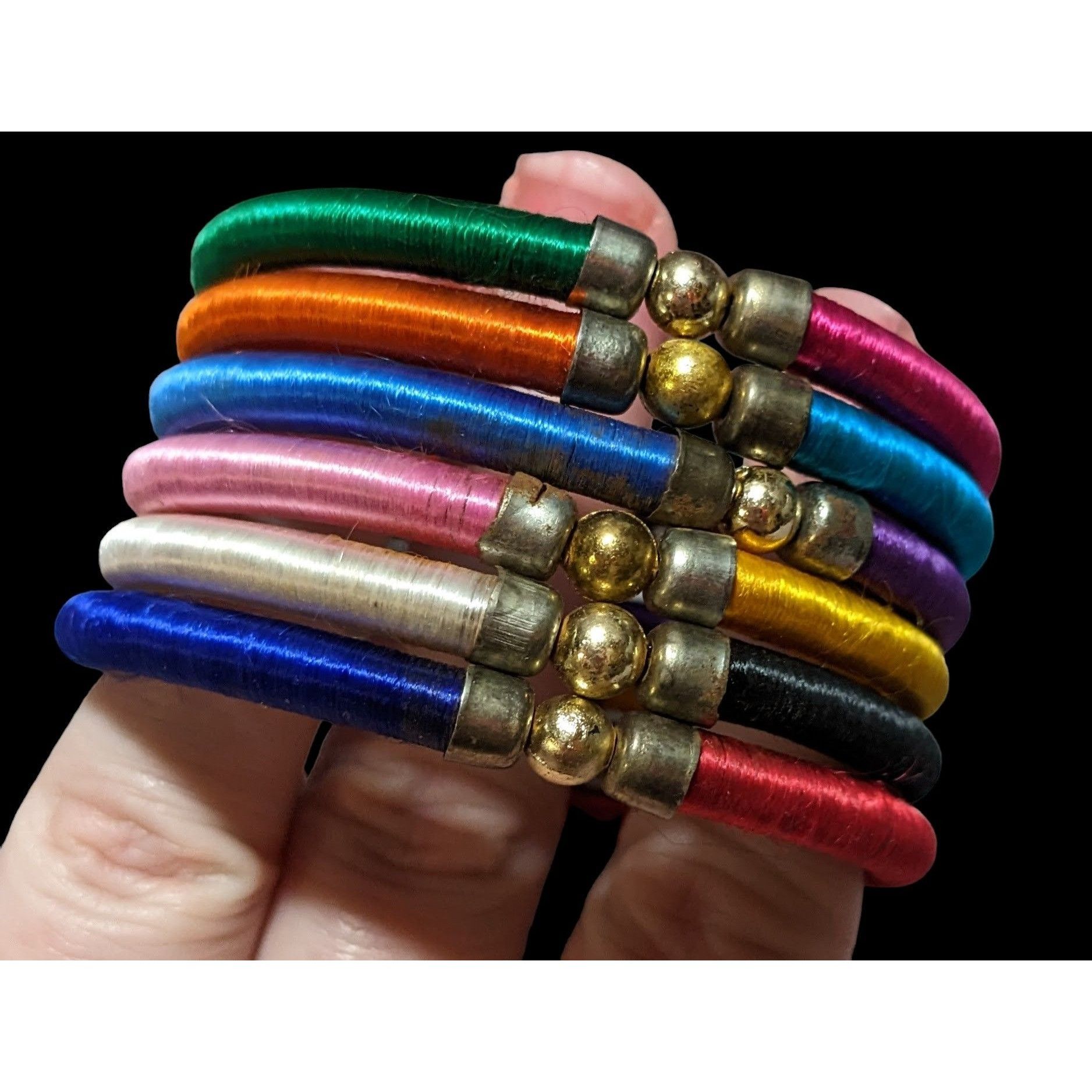Other Rainbow Silk Thread Coil Bracelet Size ONE SIZE - 2 Thumbnail