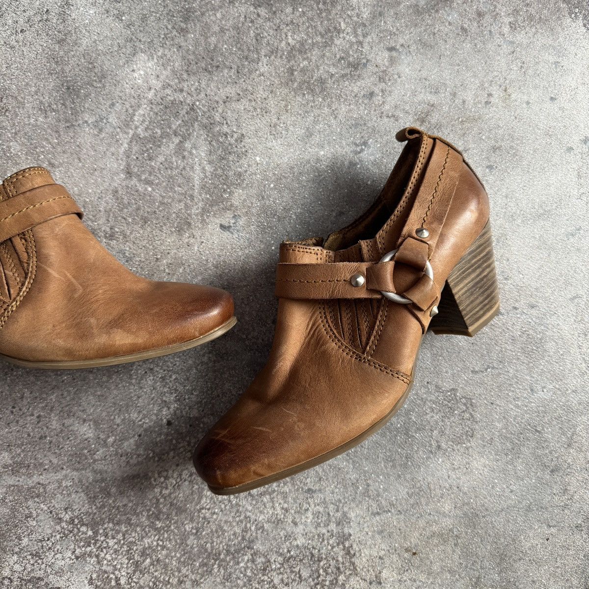 Hysteric Glamour Y2K Strap Details Real Faded Leather Boots Mary Jane Heels Size US 7 / IT 37 - 5 Thumbnail