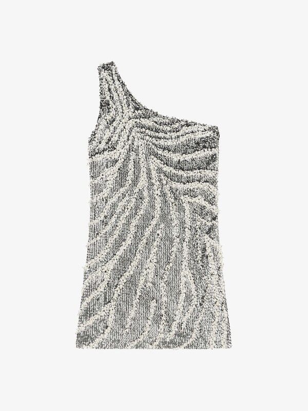 Givenchy o1srvl11e1124 One Shoulder Dress in Shinny Gun Metal Size XXS / US 00 / IT 34 - 1 Thumbnail