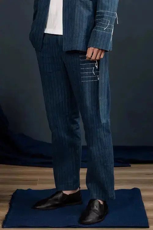 Other 21SS Indigo Union Japan Blue Natural Plant Dyed Chino Pants Size US 32 / EU 48 - 2 Thumbnail