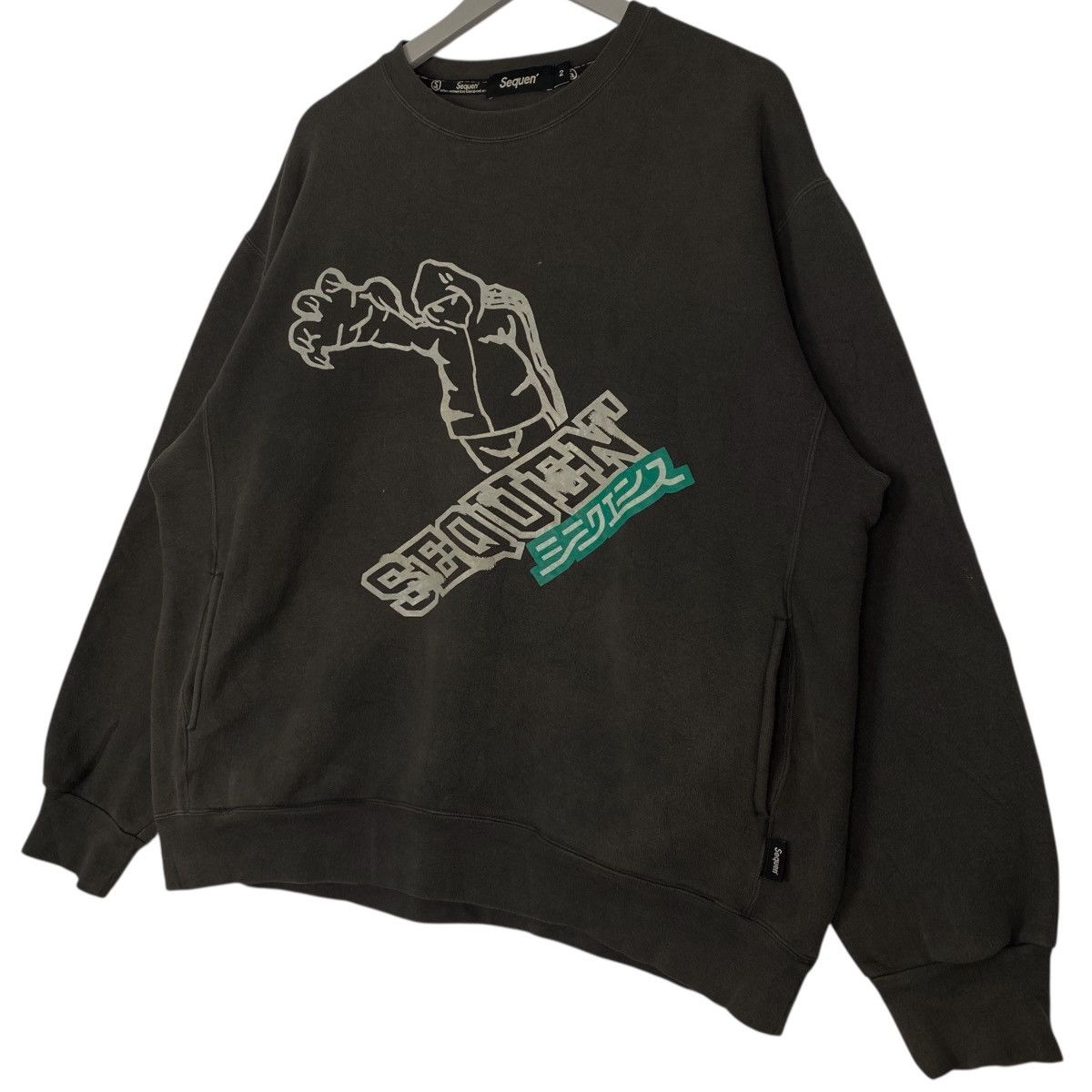 Vintage Vintage Sequen Sweatshirt Crewneck Black Pullover Size L Size US L / EU 52-54 / 3 - 2 Thumbnail