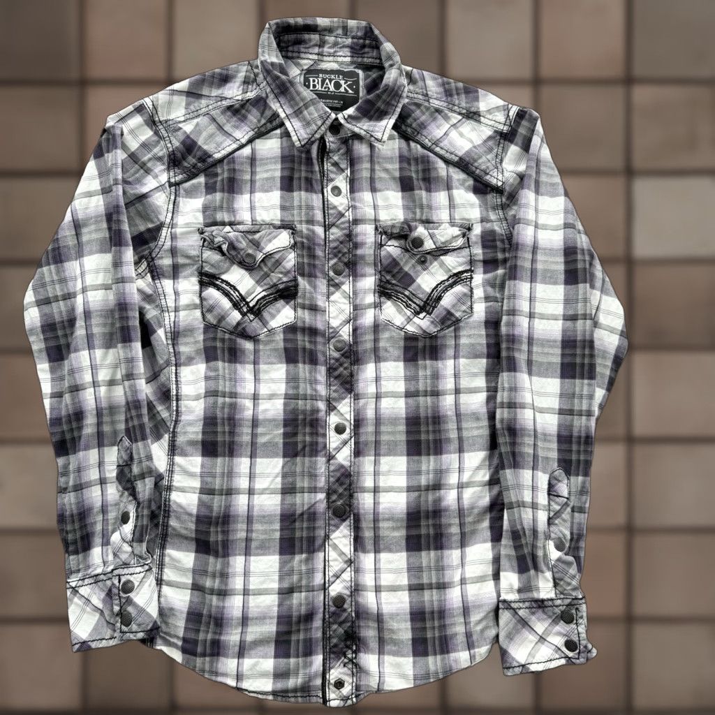 Vintage BKE Buckle Shirt Mens Medium Plaid Cotton Athletic Fit Long Sleeve Button Up Size US M / EU 48-50 / 2 - 1 Thumbnail