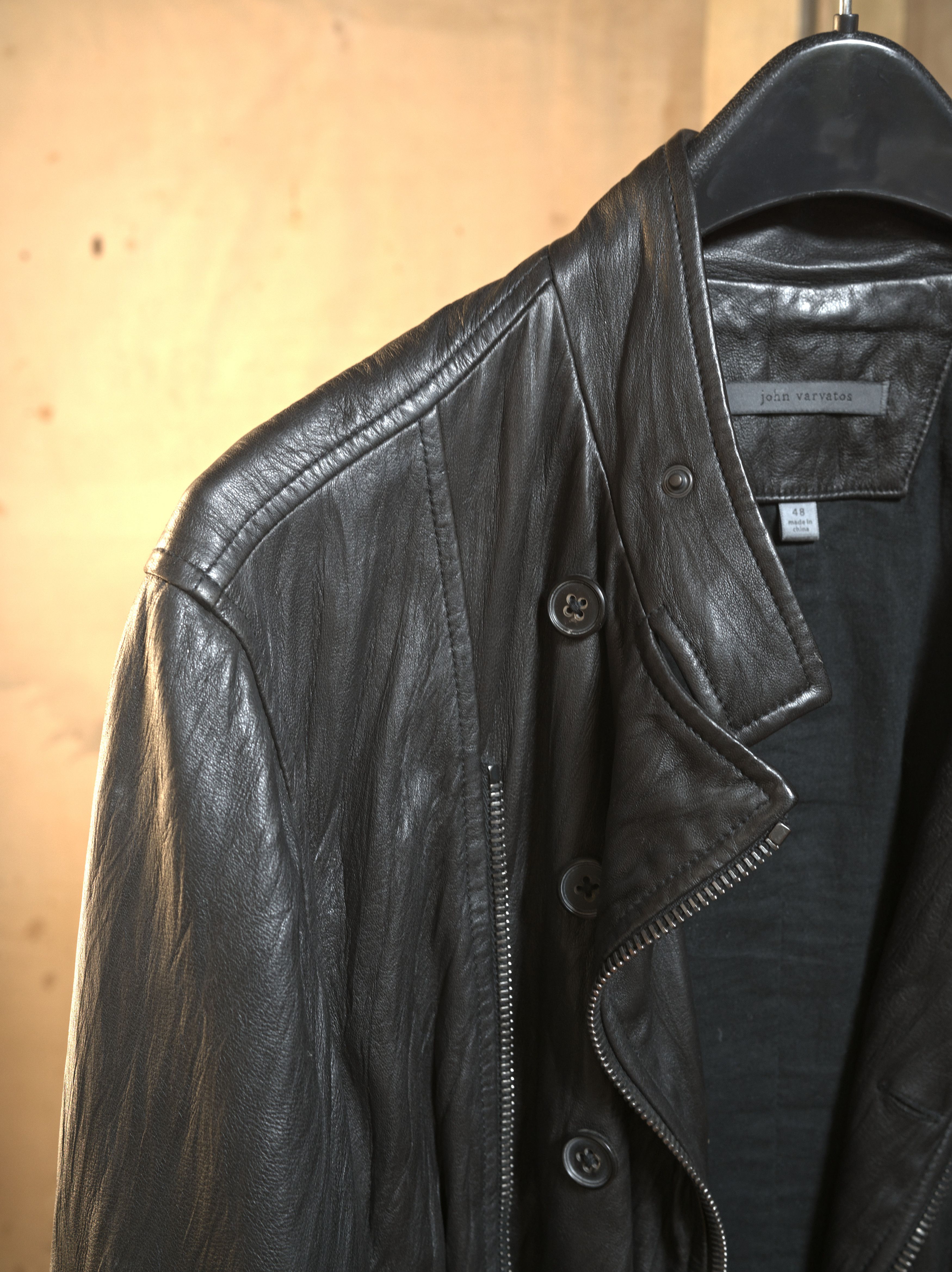 John Varvatos "Ringo Star" asymmetrical biker leather jacket Size US M / EU 48-50 / 2 - 2 Thumbnail
