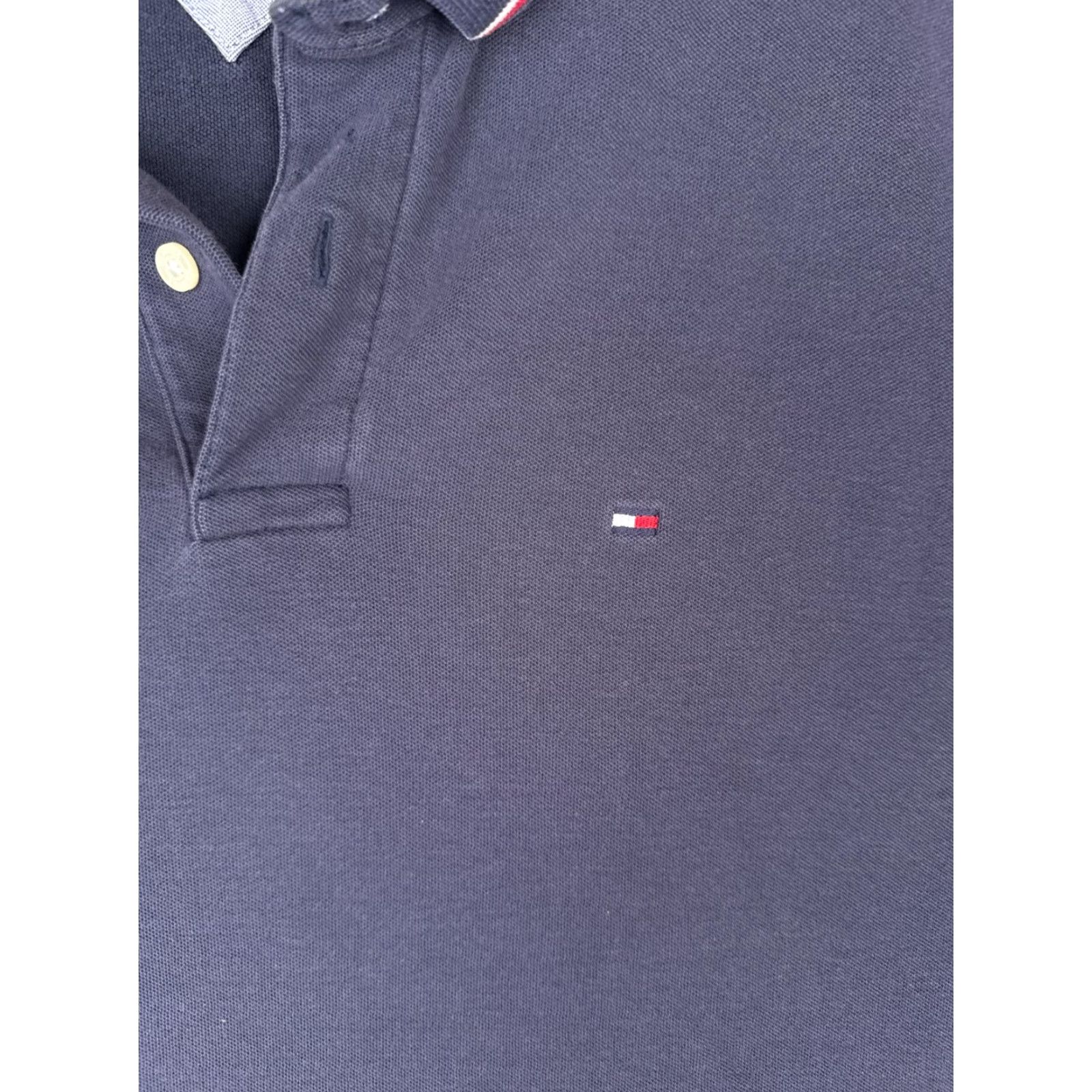 Tommy Hilfiger VINTAGE Tommy Hilfiger Polo Shirt Men Large Blue 100% Cotton Performance Pique READ Size US L / EU 52-54 / 3 - 6 Thumbnail