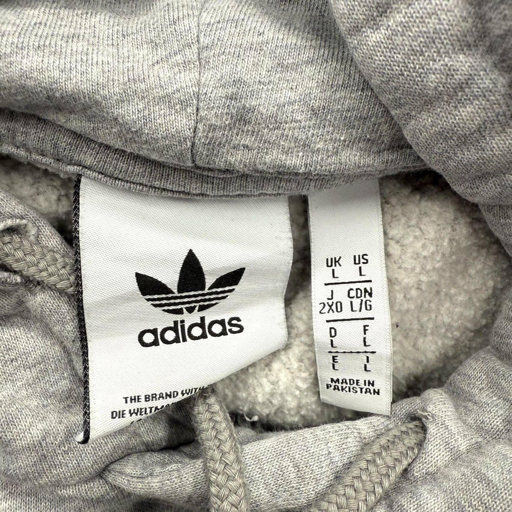 Adidas Adidas Originals Hoodie Mens Large Gray Trefoil Stripe Sleeve Pullover Size US L / EU 52-54 / 3 - 4 Thumbnail