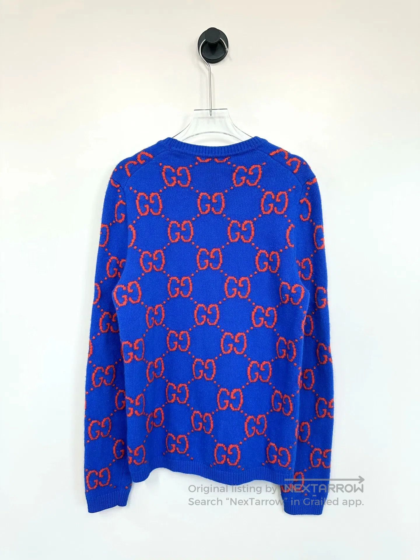 Gucci Guicci Navy Blue Double G Printed Logo Wool Knit Sweater| Size US XS / EU 42 / 0 - 2 Thumbnail