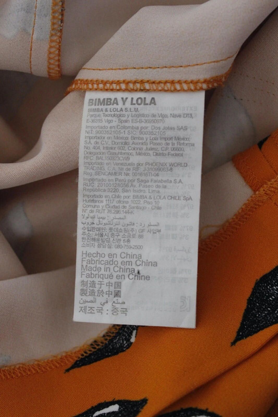 Other Bimba Lola Orange Lips print Shift Dress XS uk 6 Size XS / US 0-2 / IT 36-38 - 4 Thumbnail