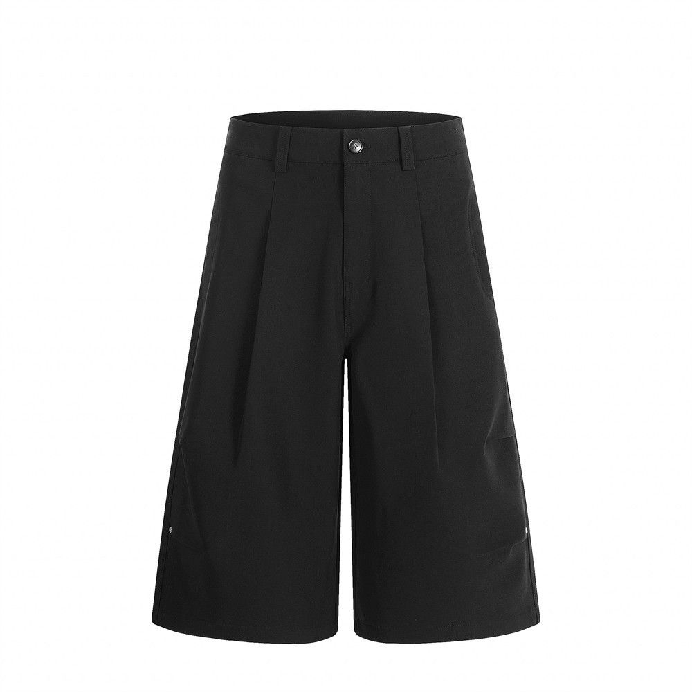 Japanese Brand Men's Black Clean-Fit Loose Casual Suit Shorts Size US 32 / EU 48 - 1 Thumbnail
