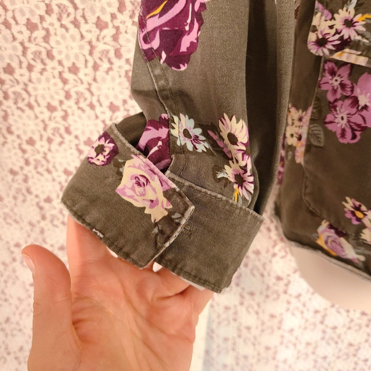 Levi's Levi's oversized green floral cargo thin jean jacket size xs Size XS / US 0-2 / IT 36-38 - 12 Thumbnail