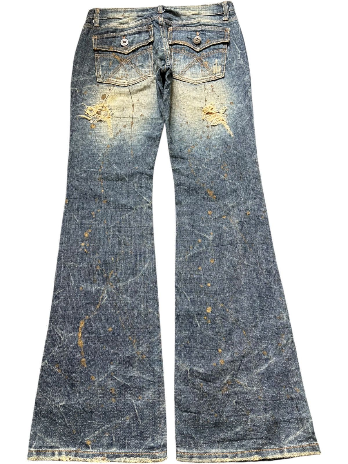 Hysteric Glamour Vintage Japanese Brand Distress Low Rise Flare Jeans Size 29" - 2 Thumbnail