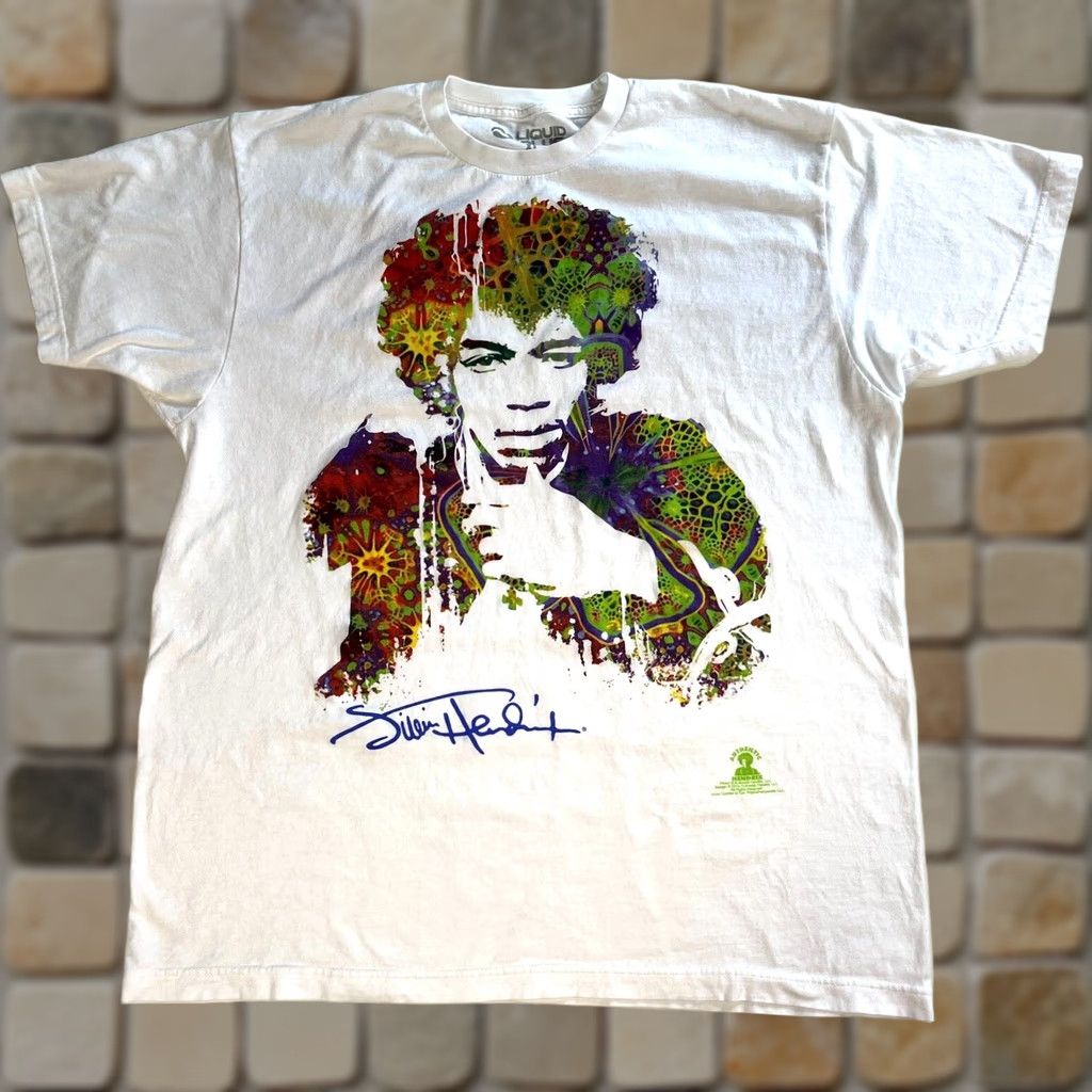 Liquid Blue Liquid Blue Jimi Hendrix T-Shirt Mens XL White Music 2016 Vintage Regular Short Sleeve Crew Neck Robert Liquid Blue Size US XL / EU 56 / 4 - 1 Thumbnail