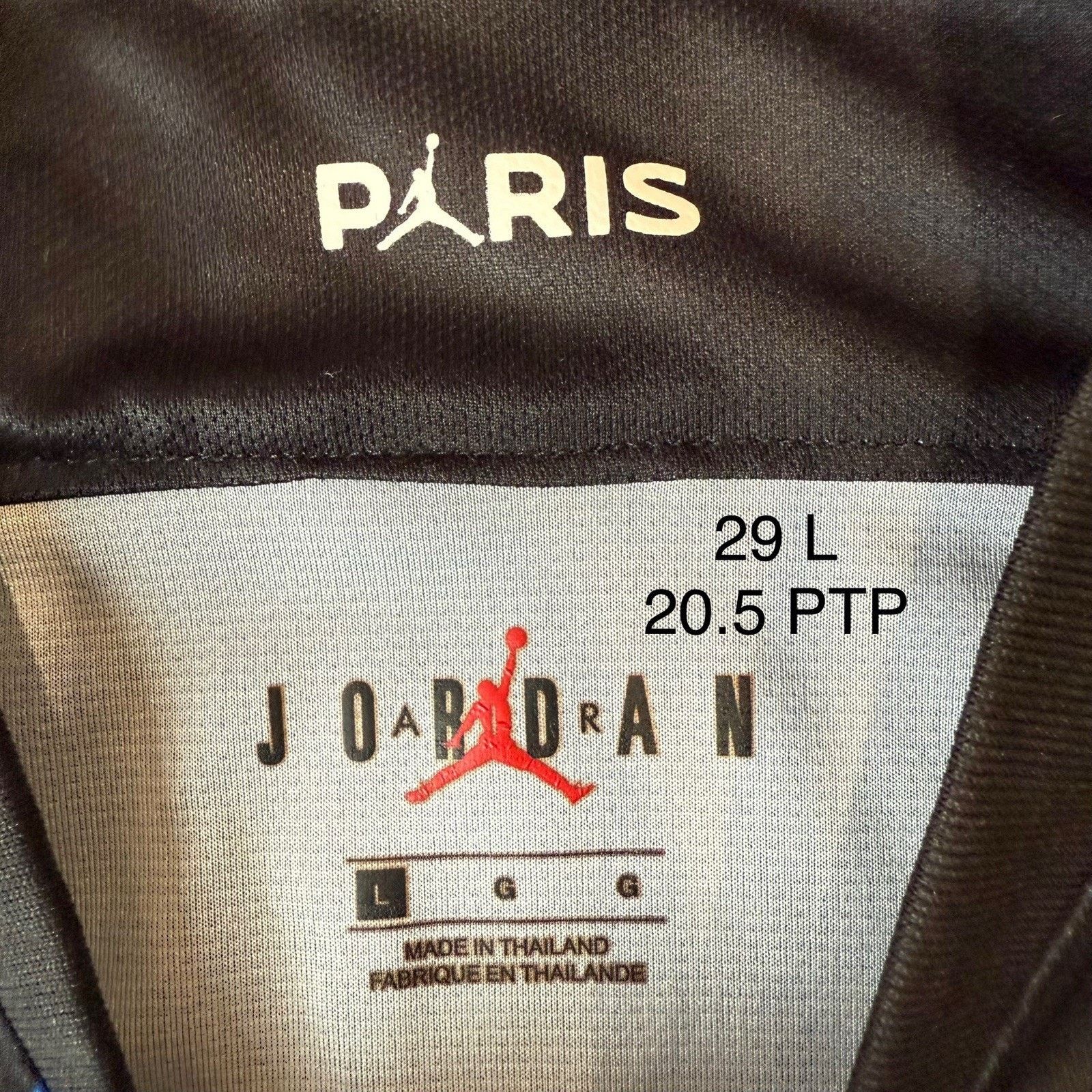 Nike Air Jordan Paris Saint Germain Jersey Large Black Soccer Size US L / EU 52-54 / 3 - 5 Thumbnail