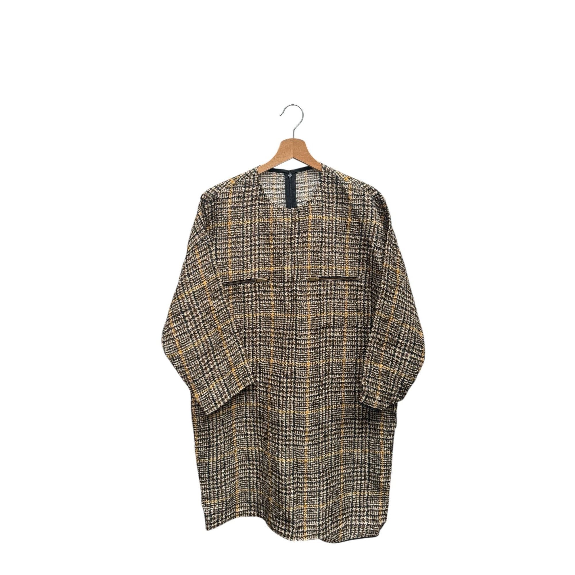 Celine Beige Checkered Silk Dress Size M / US 6-8 / IT 42-44 - 1 Thumbnail