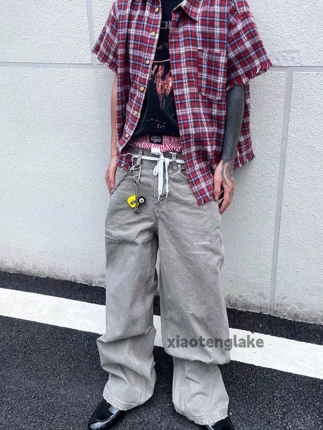 Vintage Unisex washed faded loose baggy hiphop cargo pants Size US 32 / EU 48 - 4 Thumbnail