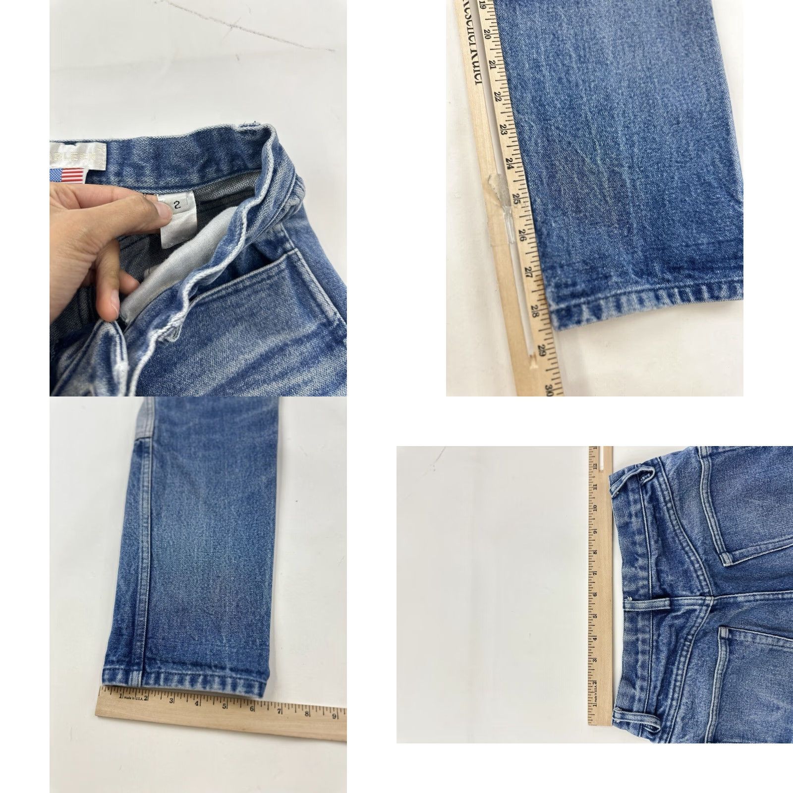 Doublet VINTAGE Carleen Jeans Women’s 00 Tag 2 Blue Two Toned Double Knee USA Denim High Rise Straight Jeans Women Blue USA 00 Carleen Size 24" / US 00 / IT 34 - 8 Thumbnail