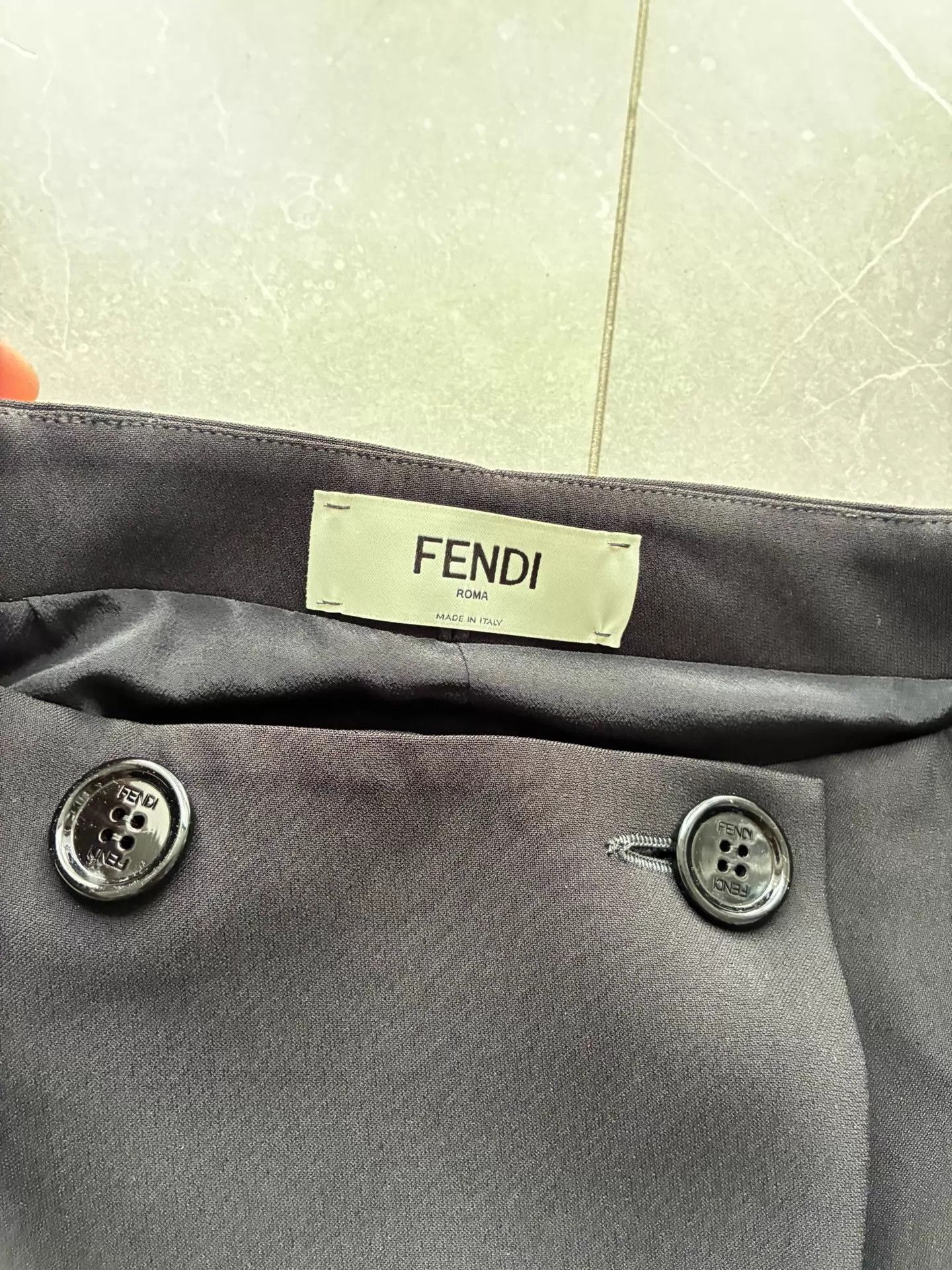Fendi Fendi Black Double-Breasted A-Line Skirt Size 40 White Trim Size S / US 4 / IT 40 - 3 Thumbnail