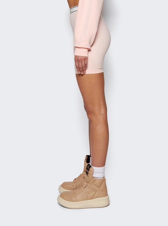 Sporty & Rich o1mle0525 Serif Logo Biker Shorts Ballet in Pink Size 28" / US 6 / IT 42 - 4 Thumbnail