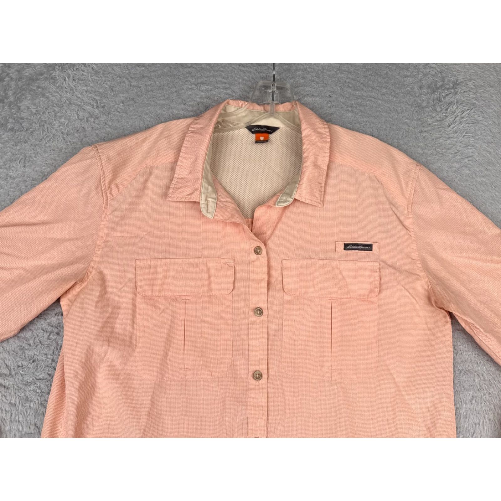 Eddie Bauer Eddie Bauer Shirt Women Large Tall Pink Pocket Button Up Fish Angler Long Sleeve Shirt? Size L / US 10 / IT 46 - 4 Thumbnail