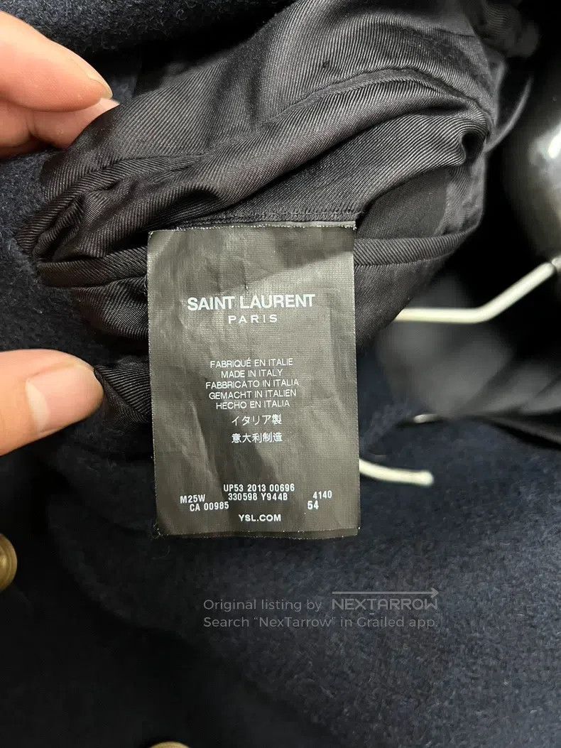 Saint Laurent Paris Saint Laurent Paris Wool Double-breasted Gold Buckle Coat Size US L / EU 52-54 / 3 - 5 Thumbnail
