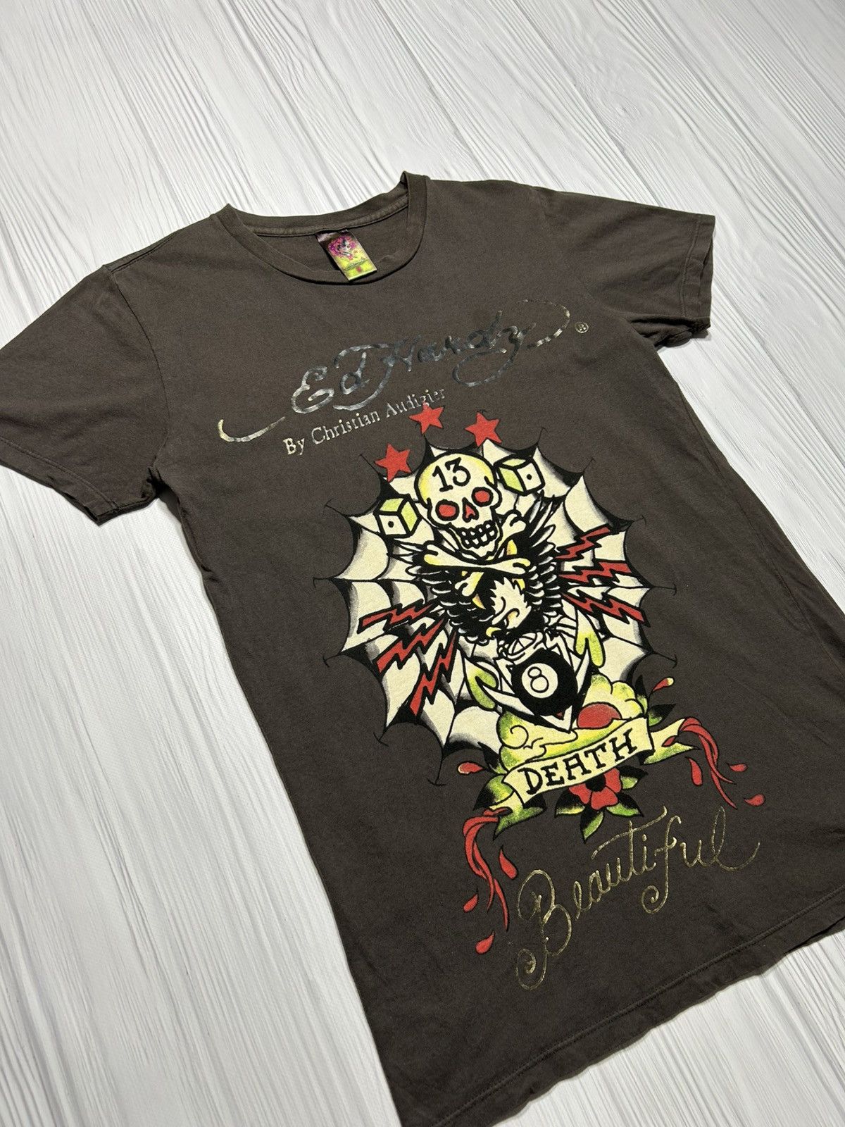 Ed Hardy Vintage Y2K Ed Hardy Death 13 T-Shirt Size S Size US S / EU 44-46 / 1 - 3 Thumbnail