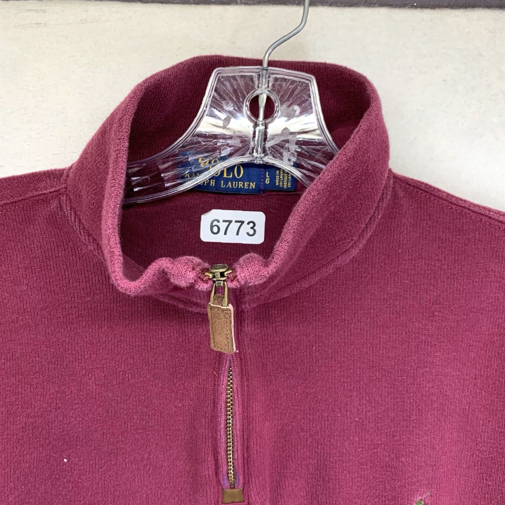 Polo Ralph Lauren VINTAGE Polo Ralph Lauren Sweater Shirt Men Large Red 1/4 Zip Embroidered Knit Mock Neck Casual Size US L / EU 52-54 / 3 - 5 Thumbnail