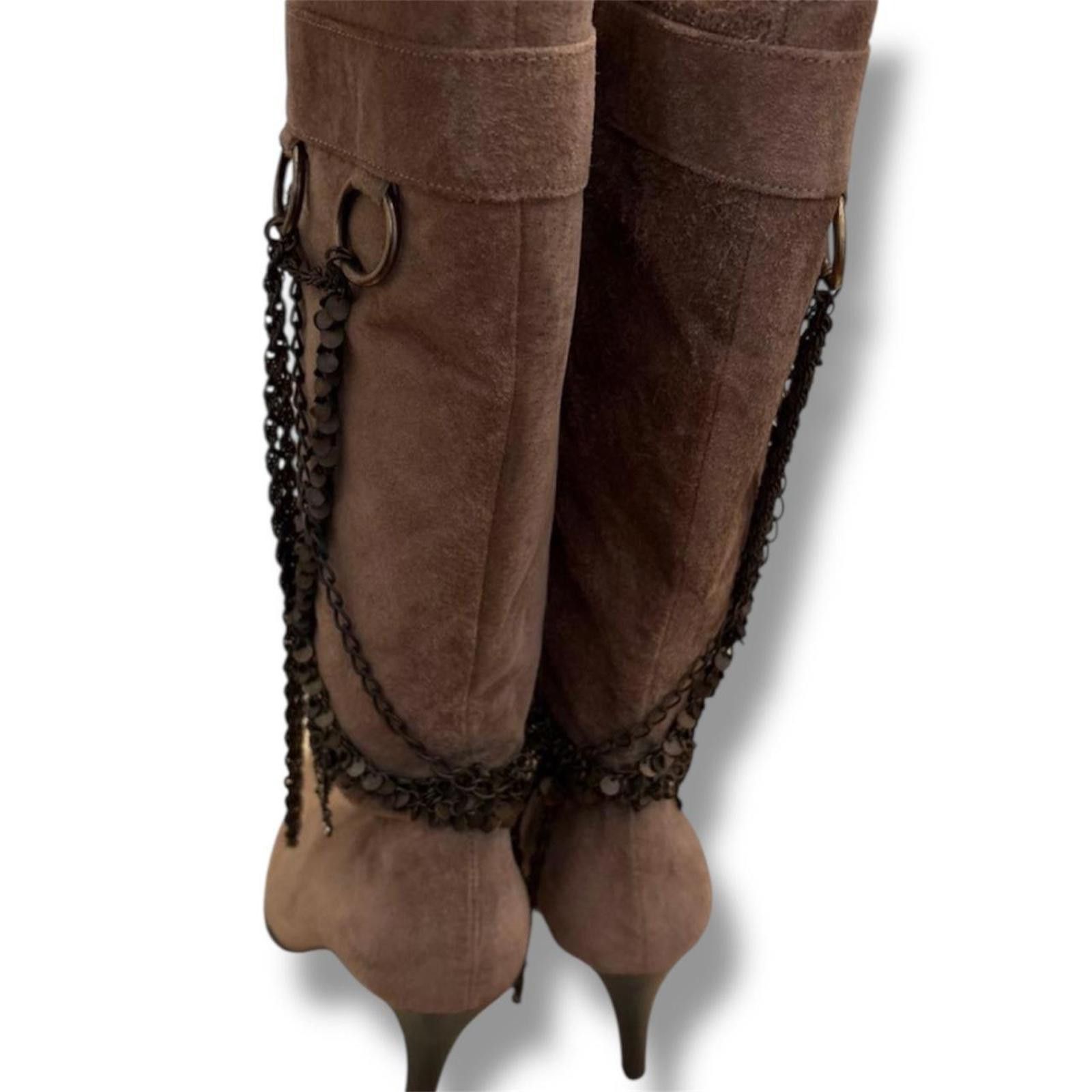 Other Real suede fairy grunge long 2000s style brown winter boots Size US 6 / IT 36 - 5 Thumbnail