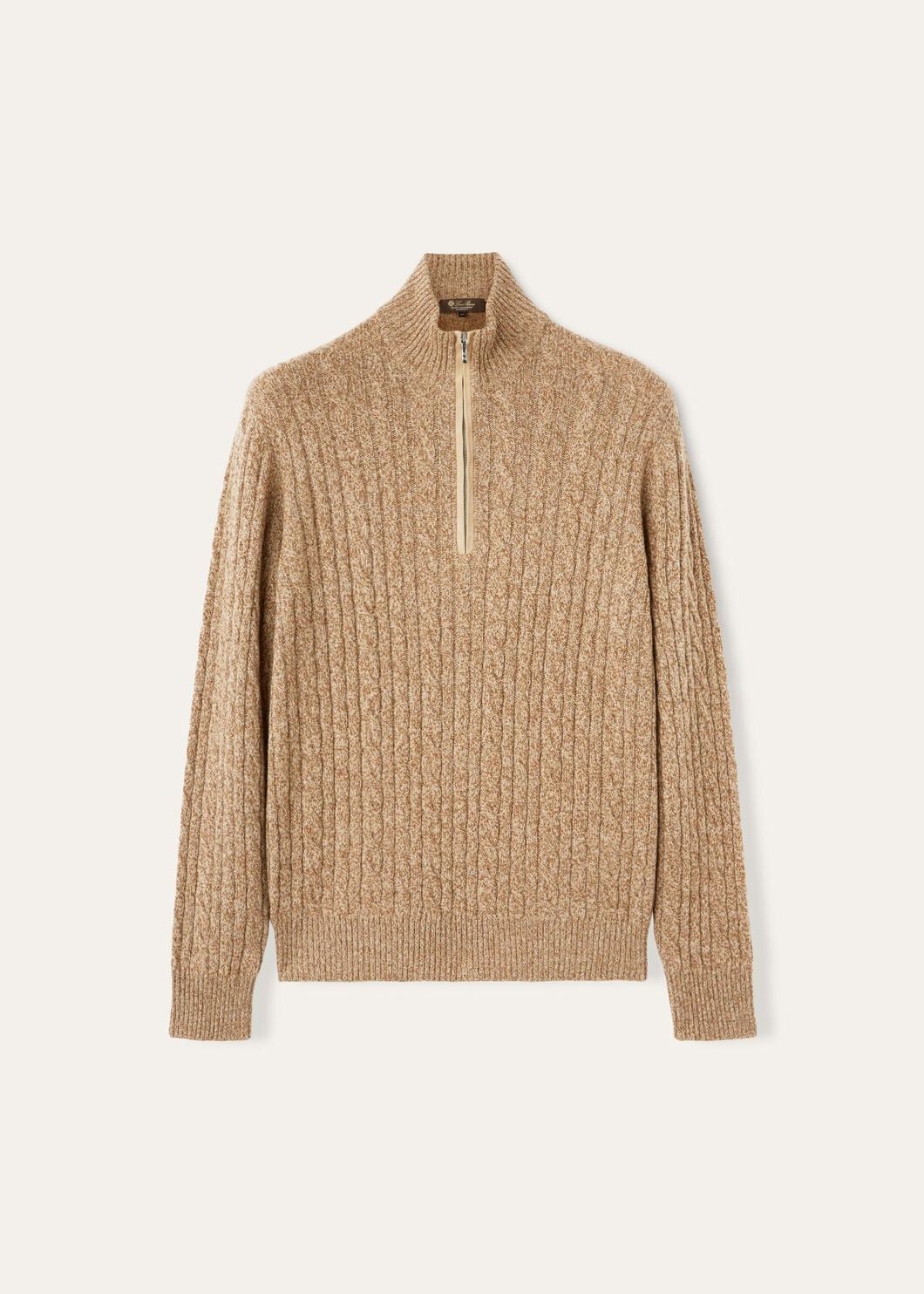 Loro Piana o1w1db10725 FAD7358 Treccia Sweater in Camel Size US L / EU 52-54 / 3 - 1 Thumbnail