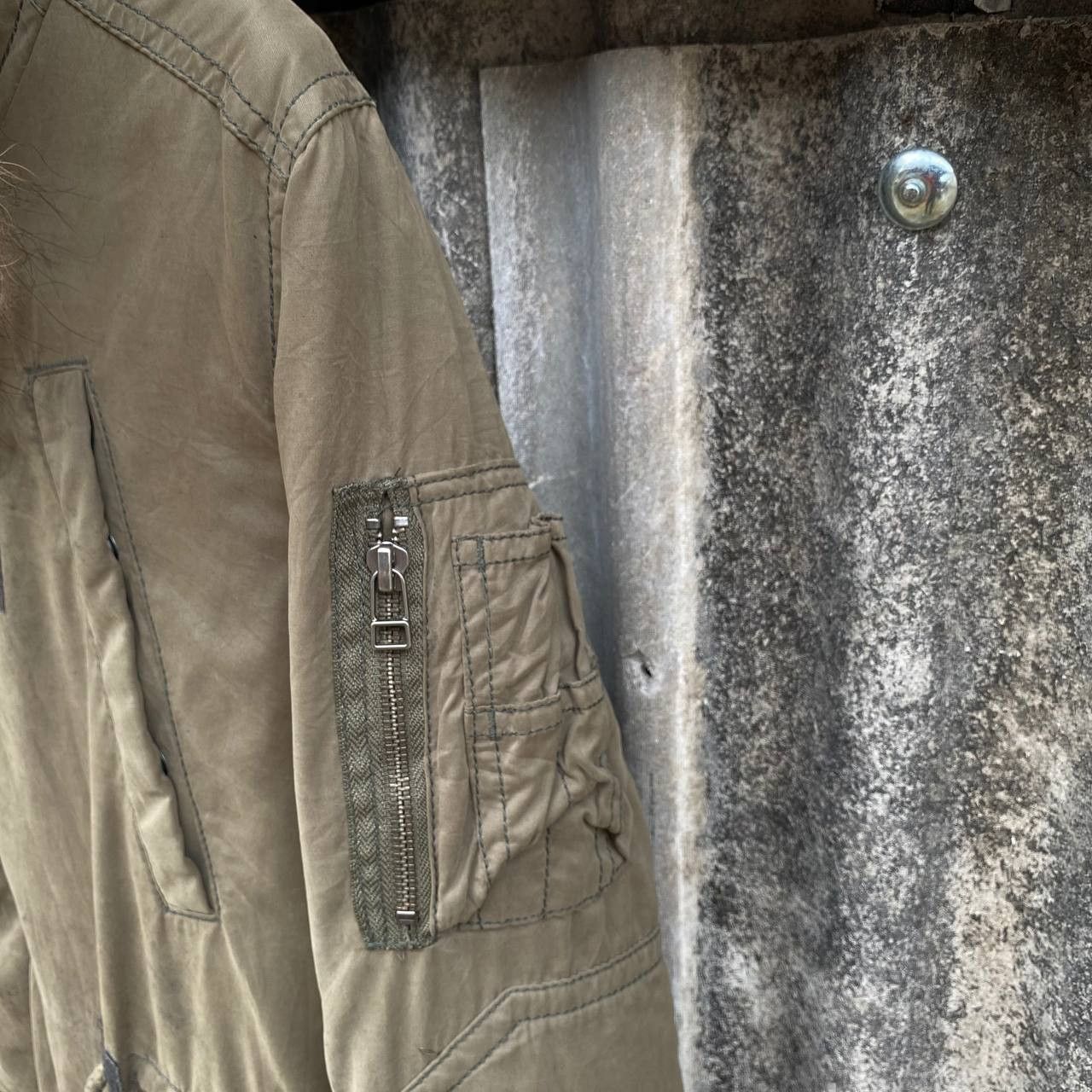 If Six Was Nine × MOUSSY Moussy Military Fur Raccoon Jacket Parka Size M / US 6-8 / IT 42-44 - 13 Thumbnail