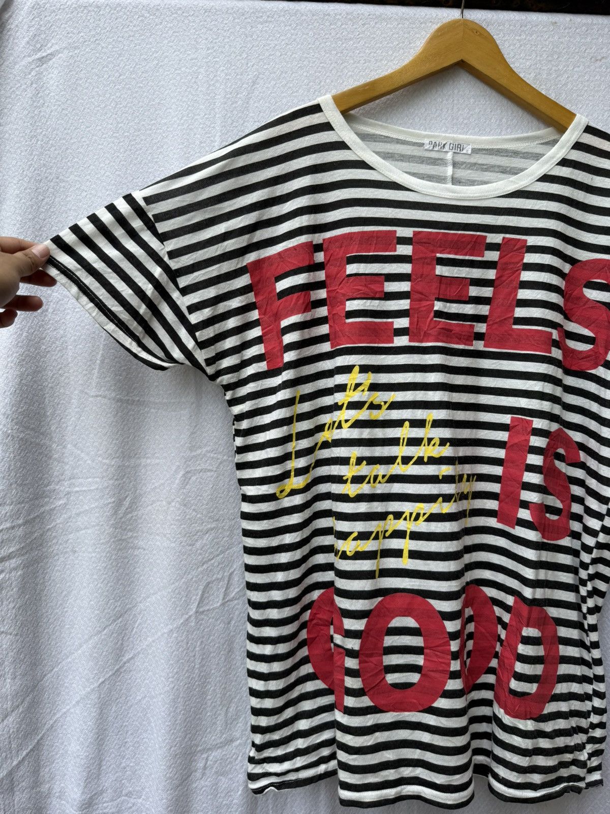 Japanese Brand Park girl japanese striped feel is good tee Size US L / EU 52-54 / 3 - 6 Thumbnail