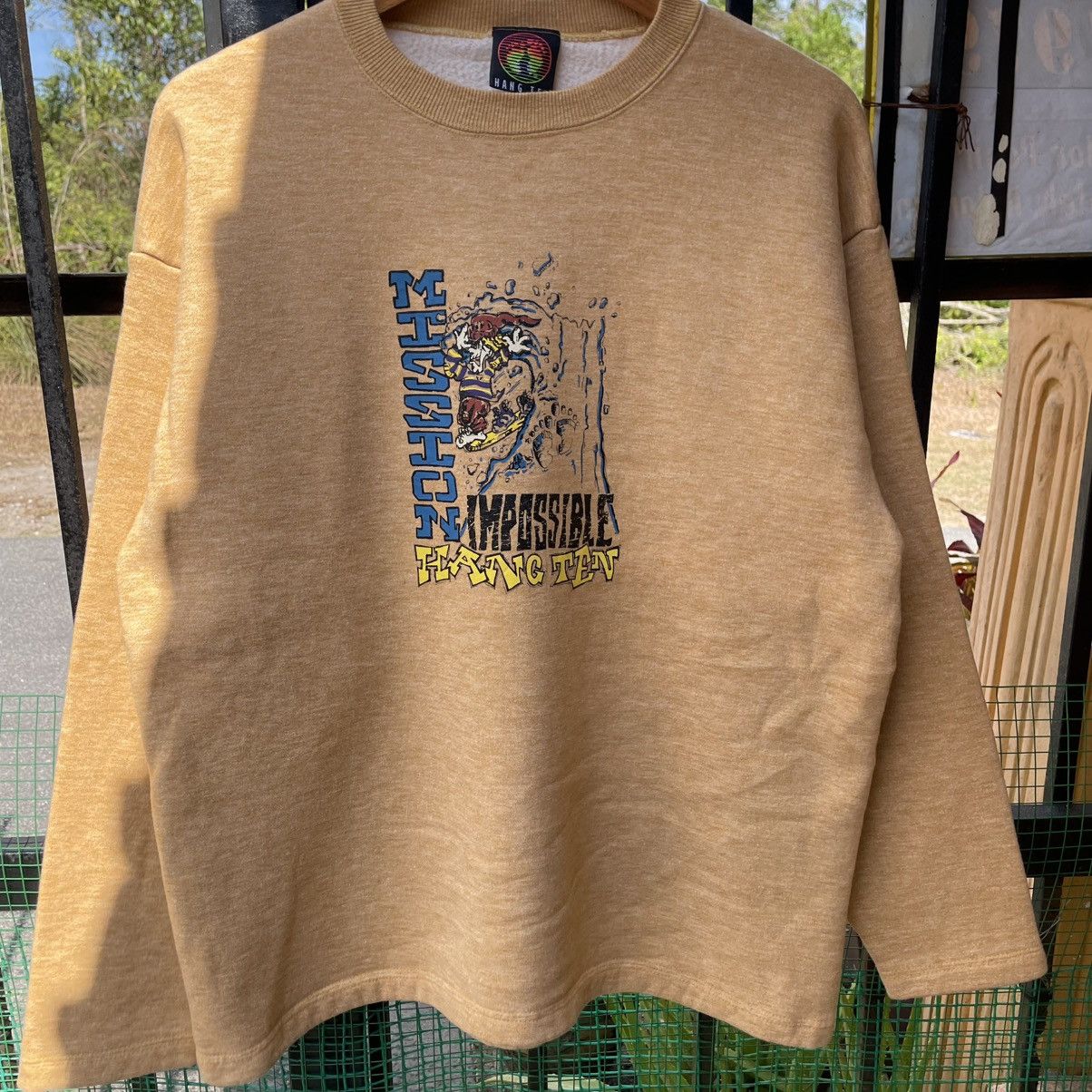 Hang Ten 🔥Vintage 90s Hang Ten Mission Impossible Surf Sweatshirts Size US M / EU 48-50 / 2 - 5 Thumbnail