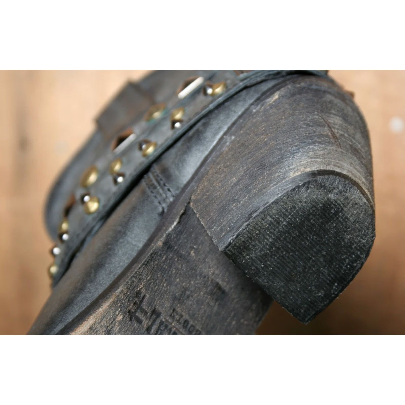 Vintage CORRAL Boots Western Ankle Boots Women Sz. 6.5 M Black Leather Studded Strap Cowboy Boot Shoe Shaft: Ankle Size US 7 / IT 37 - 6 Thumbnail