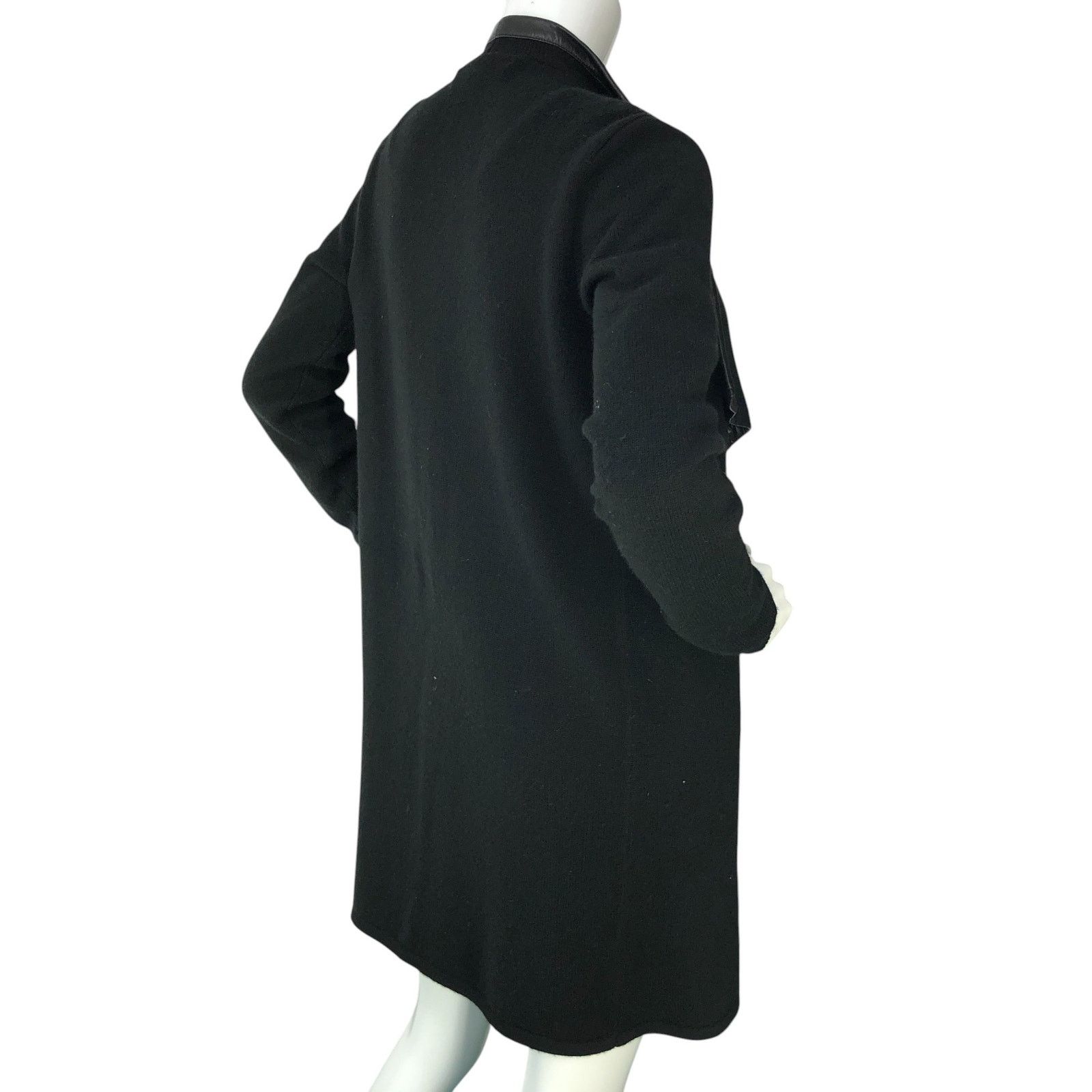 Ralph Lauren Black Label Ralph Lauren Size S Open Cardigan Cashmere Lamb Leather Trim Size S / US 4 / IT 40 - 8 Thumbnail