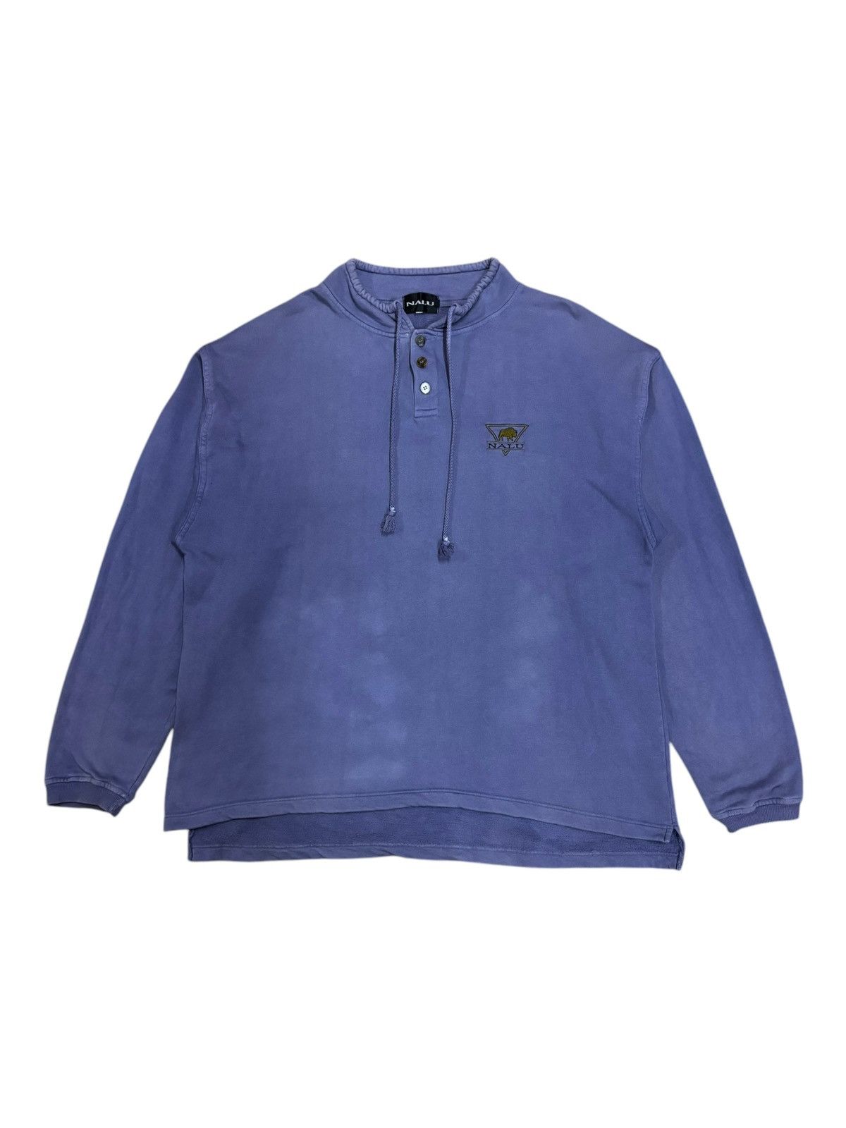 Vintage 90s Vtg NALU Baggy Embroidered Logo Sweatshirt Size US L / EU 52-54 / 3 - 4 Thumbnail