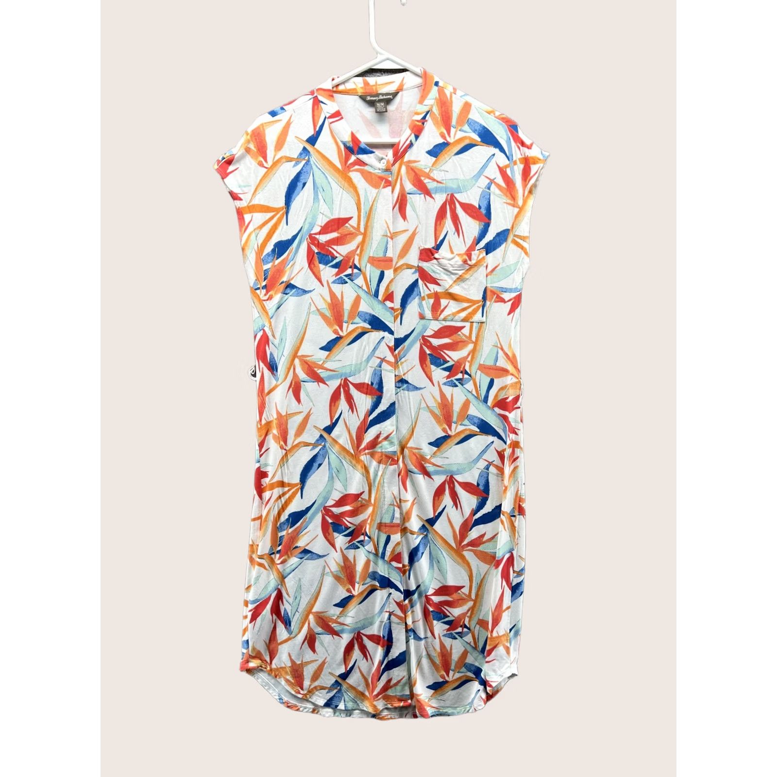 Tommy Bahama Tommy Bahama Shirt Dress Womens Medium Multicolor Floral Henley Cap Sleeve T-Shirt Dress Dress Casual Beach Travel Size M / US 6-8 / IT 42-44 - 1 Thumbnail
