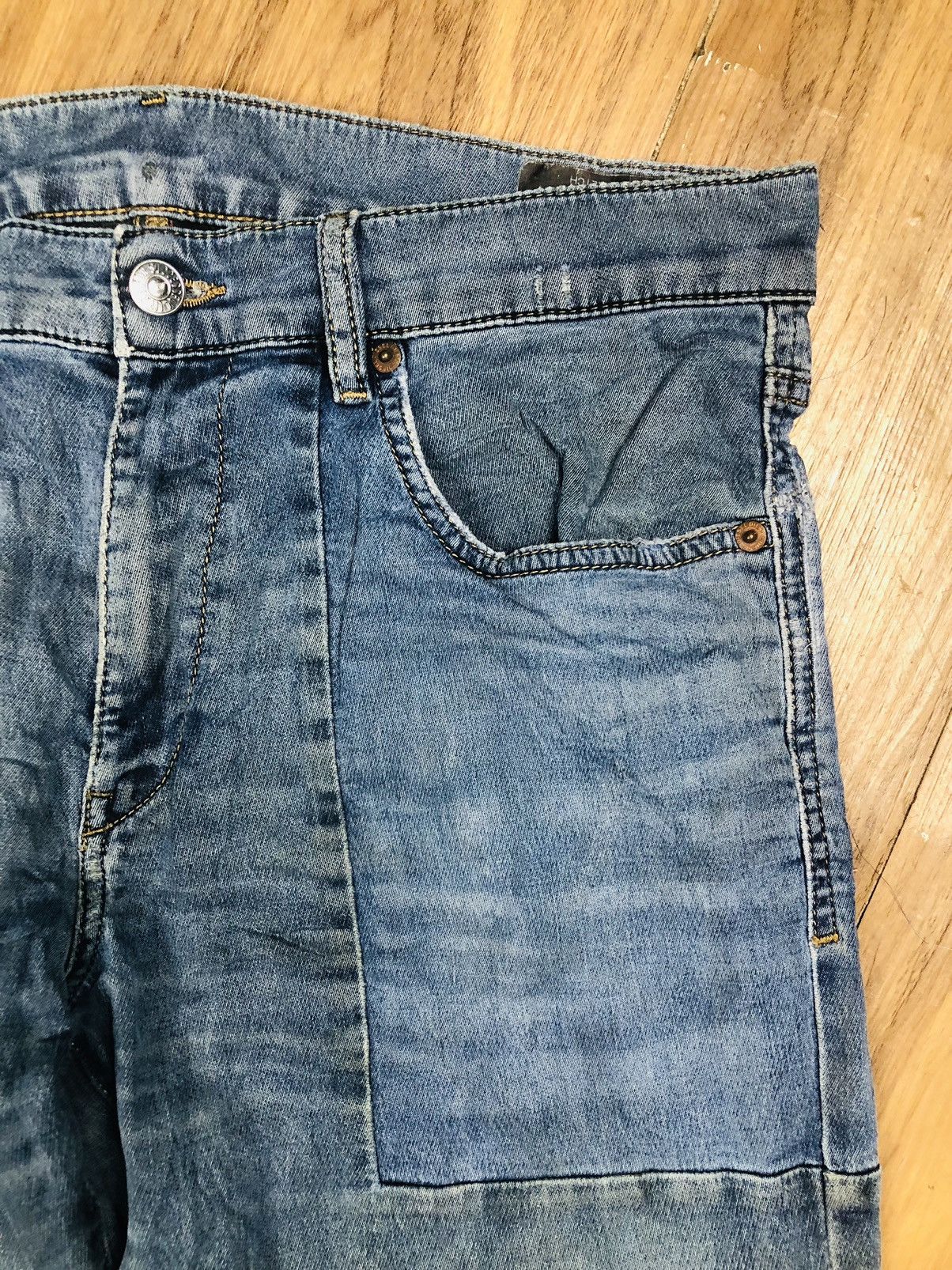 Diesel DIESEL Blue Distressed Patchwork Jeans Slim Fit (40) Size US 32 / EU 48 - 6 Thumbnail