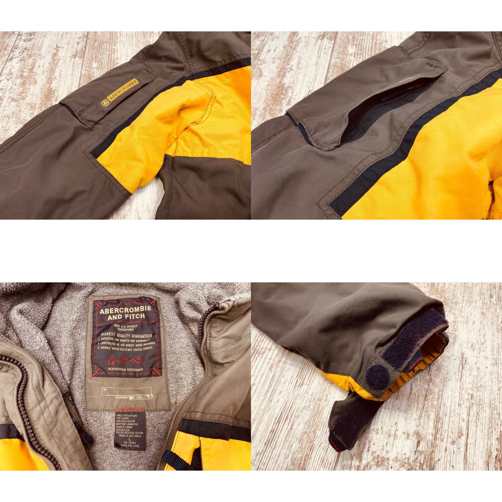 Abercrombie & Fitch Abercrombie & Fitch Full Zip Jacket Mens L Gray Yellow Coat Nylon Rain Lined Size US L / EU 52-54 / 3 - 8 Thumbnail
