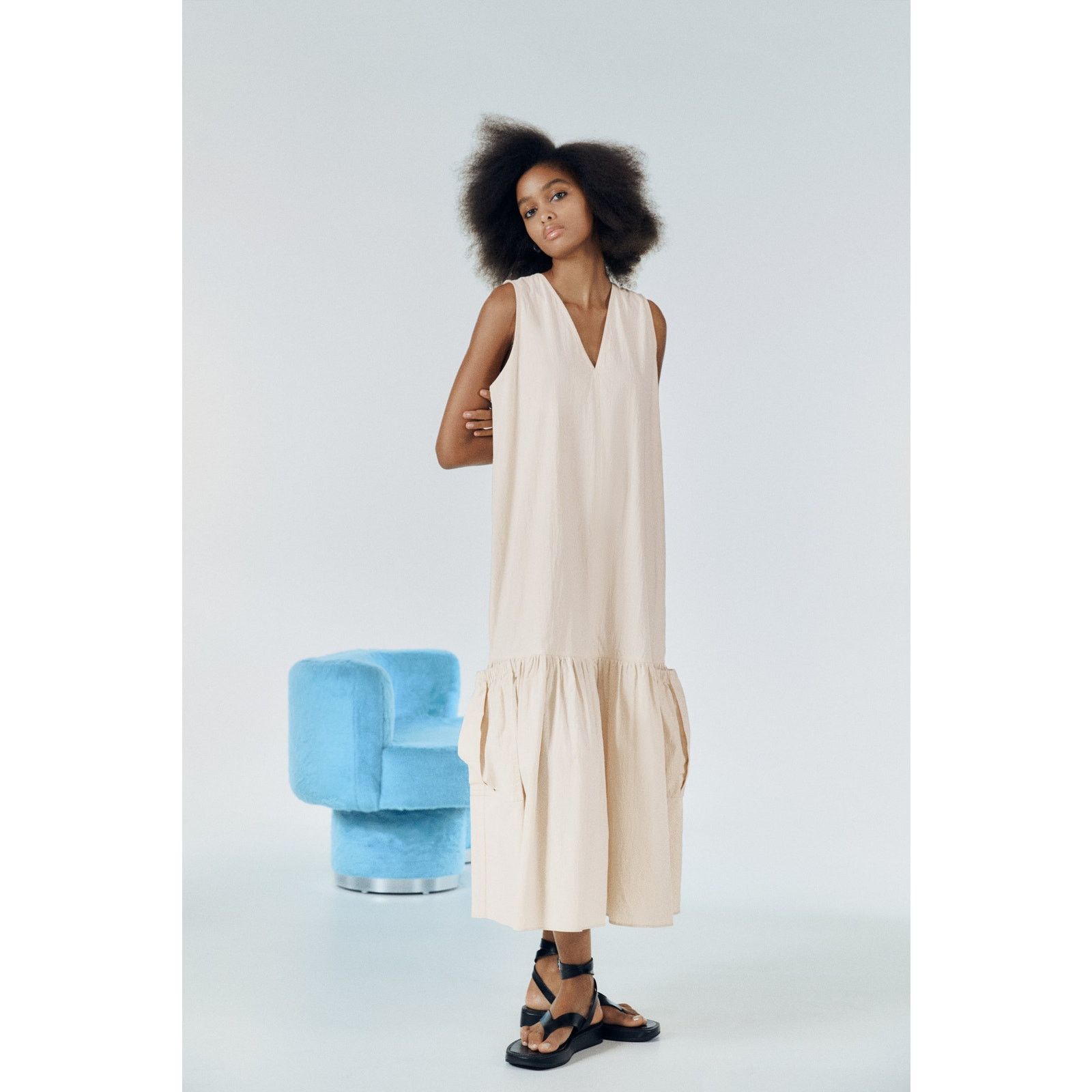 knee length dresses for ladies NWT Zara SS24 Embroidered Floral Midi Dress Ecru/Beige Wmns Sz M 3447/   conSHINEment
