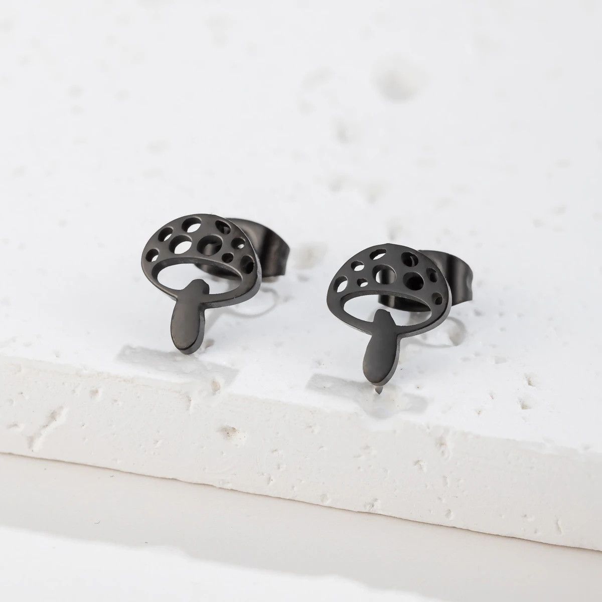 Jewelry Mini Mushroom Stud Earrings Charm Earring Gift Size ONE SIZE - 2 Thumbnail
