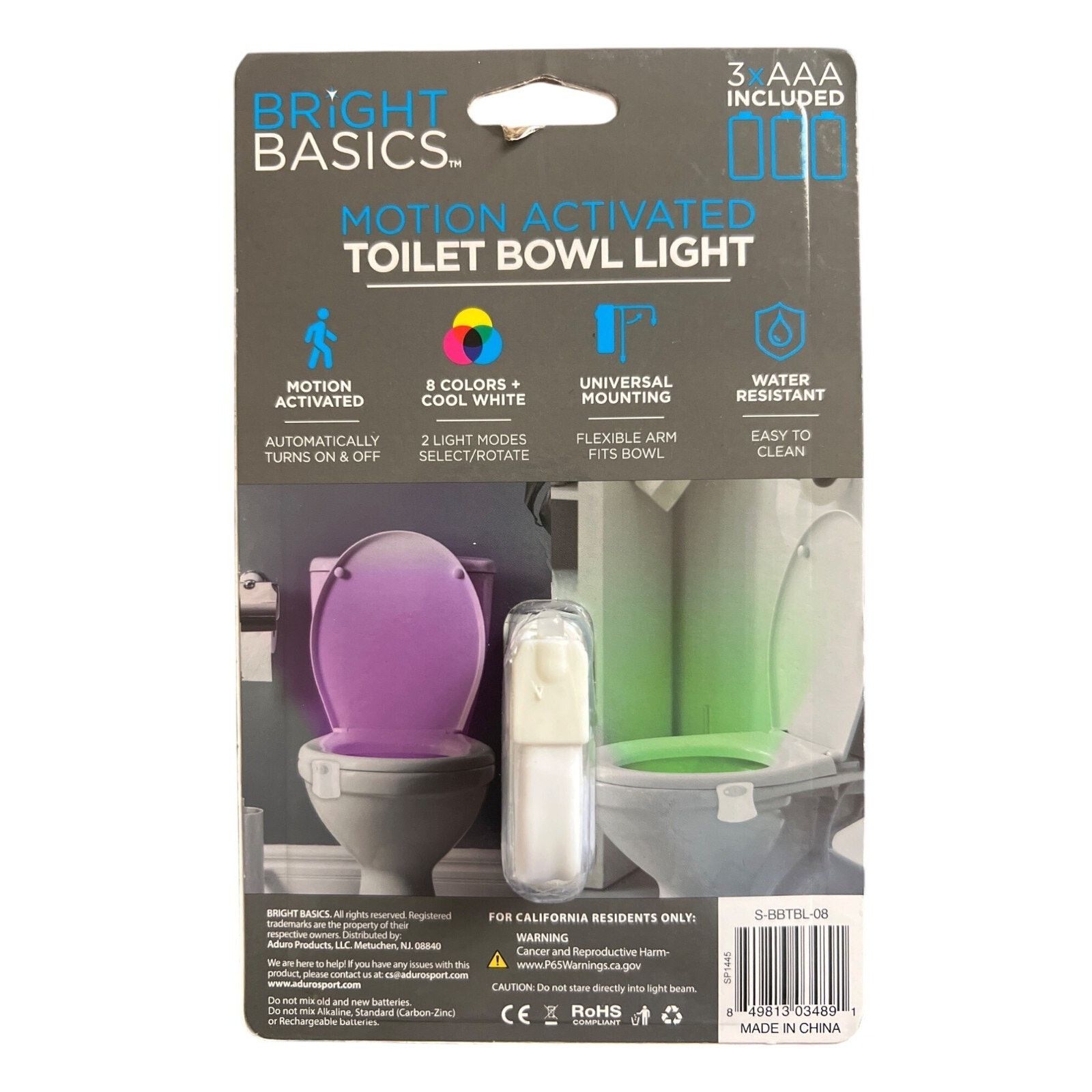 Other Bright Basics Motion Activated Toilet Bowl Light Batteries Size ONE SIZE - 2 Thumbnail