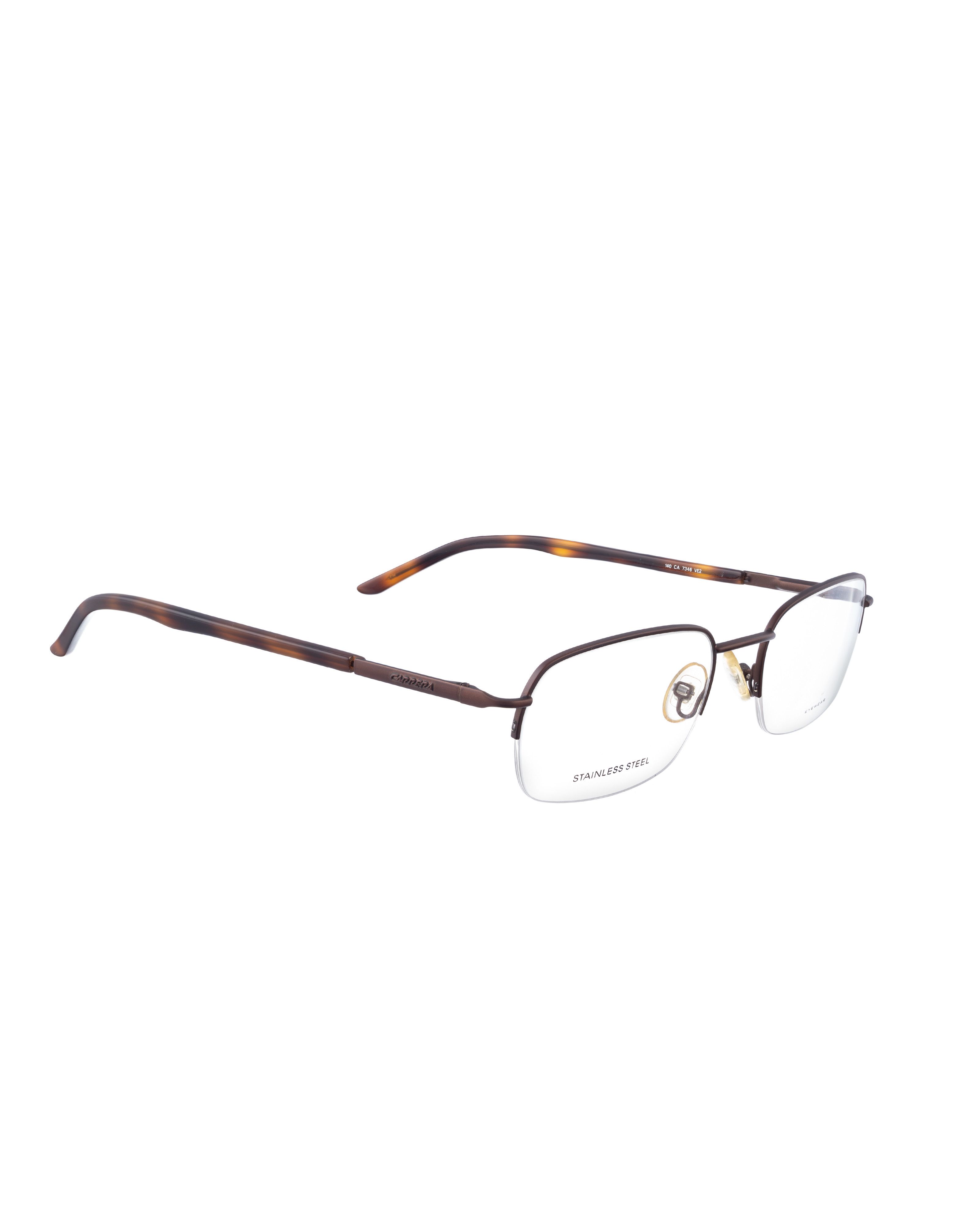 Carrera Carrera 00s Half Rim Brown Wire Glasses with Havana Temples Size ONE SIZE - 1 Thumbnail