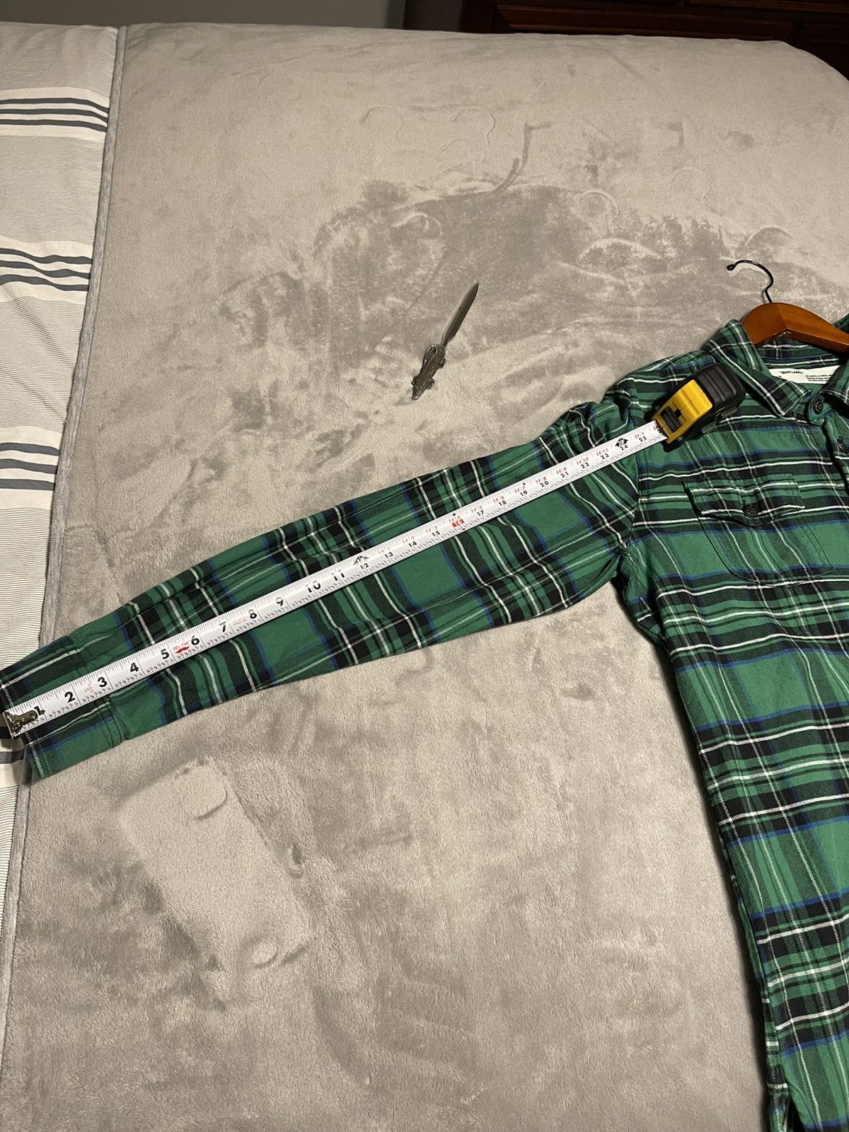 Off-White × Virgil Abloh OFF-WHITE C/O VIRGIL ABLOH GREEN PLAID SPRAY FLANNEL SIZE XL Size US XL / EU 56 / 4 - 14 Thumbnail