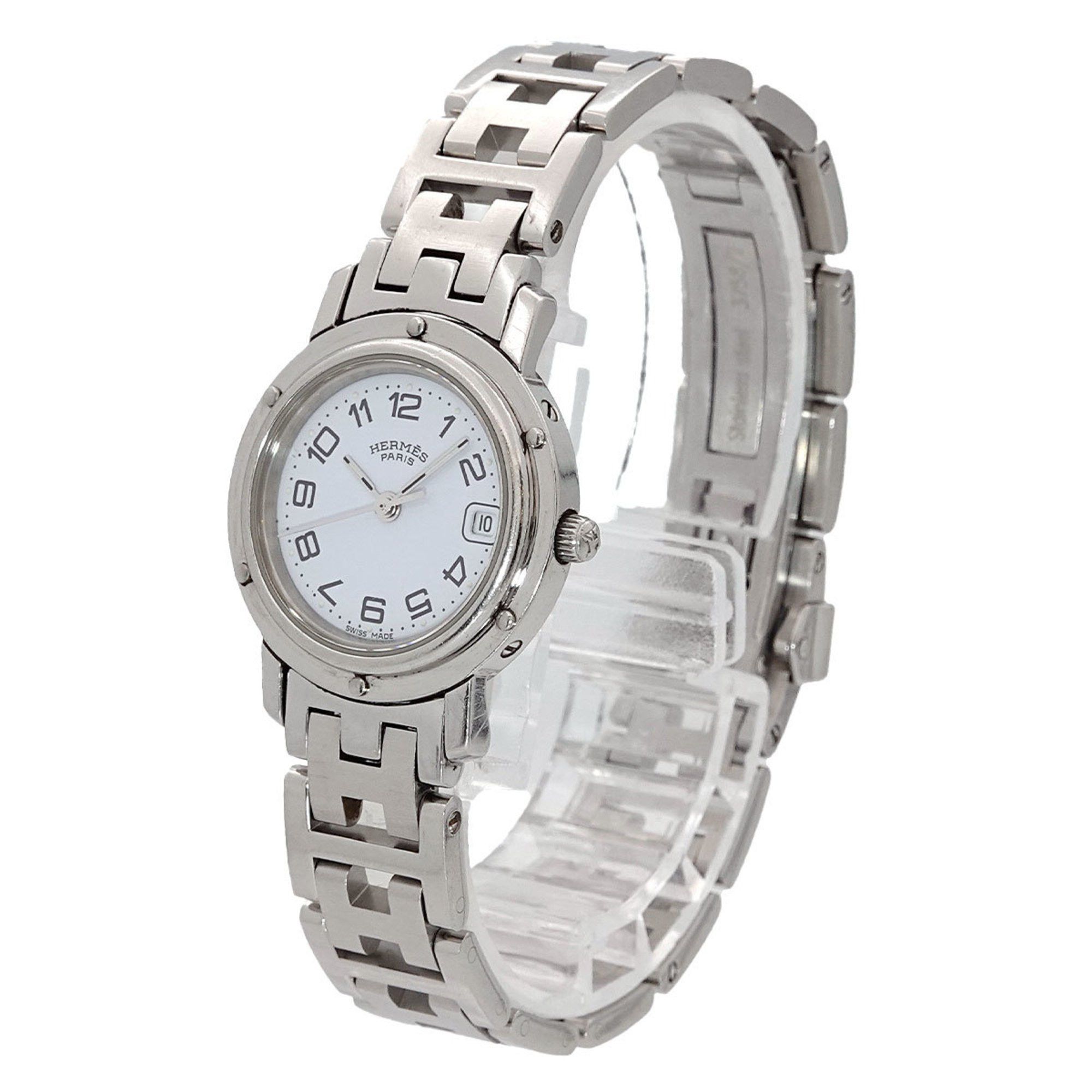 Hermes Clipper Cl4 210 Ladies Watch Date White Quartz, Women's
