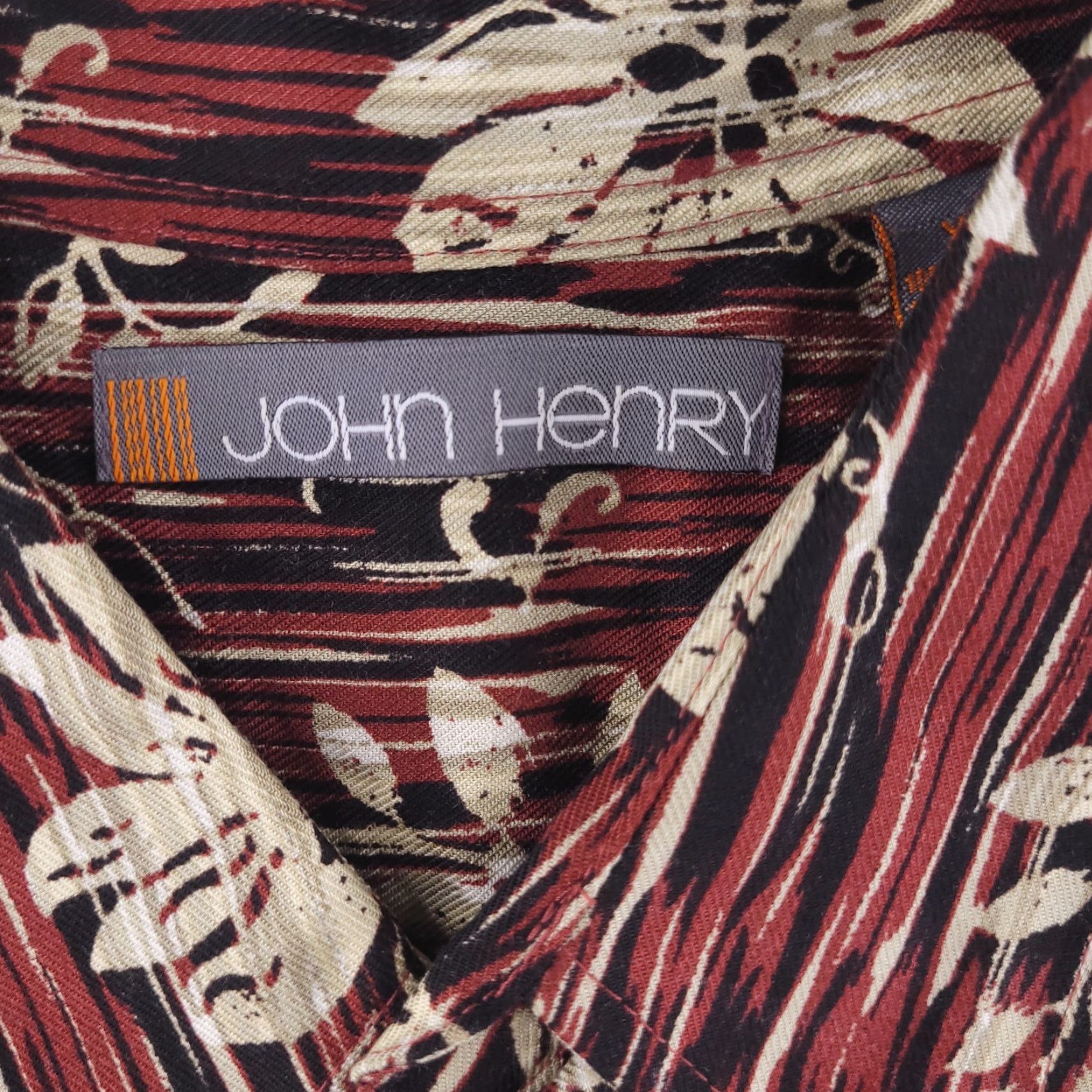Vintage John Henry Shirt Mens XL Red Rayon Hawaiian Short Sleeve Button Floral Size US XL / EU 56 / 4 - 2 Thumbnail