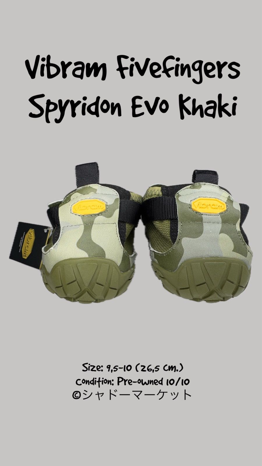 Vibram Vibram fivefingers Spyridon Evo Khaki size 41 Size US 9.5 / EU 42-43 - 3 Thumbnail