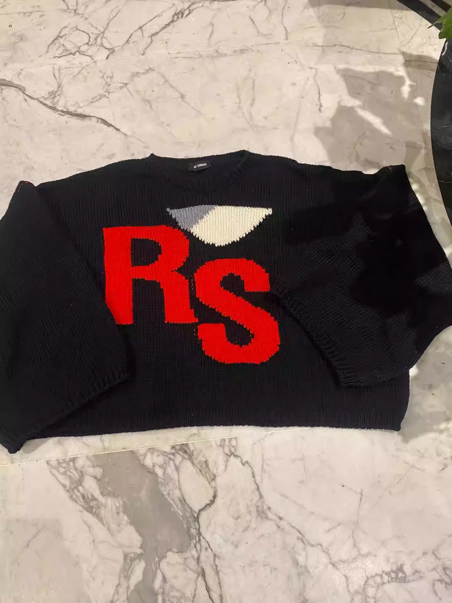 Raf simons short black and red sweater RS sweater