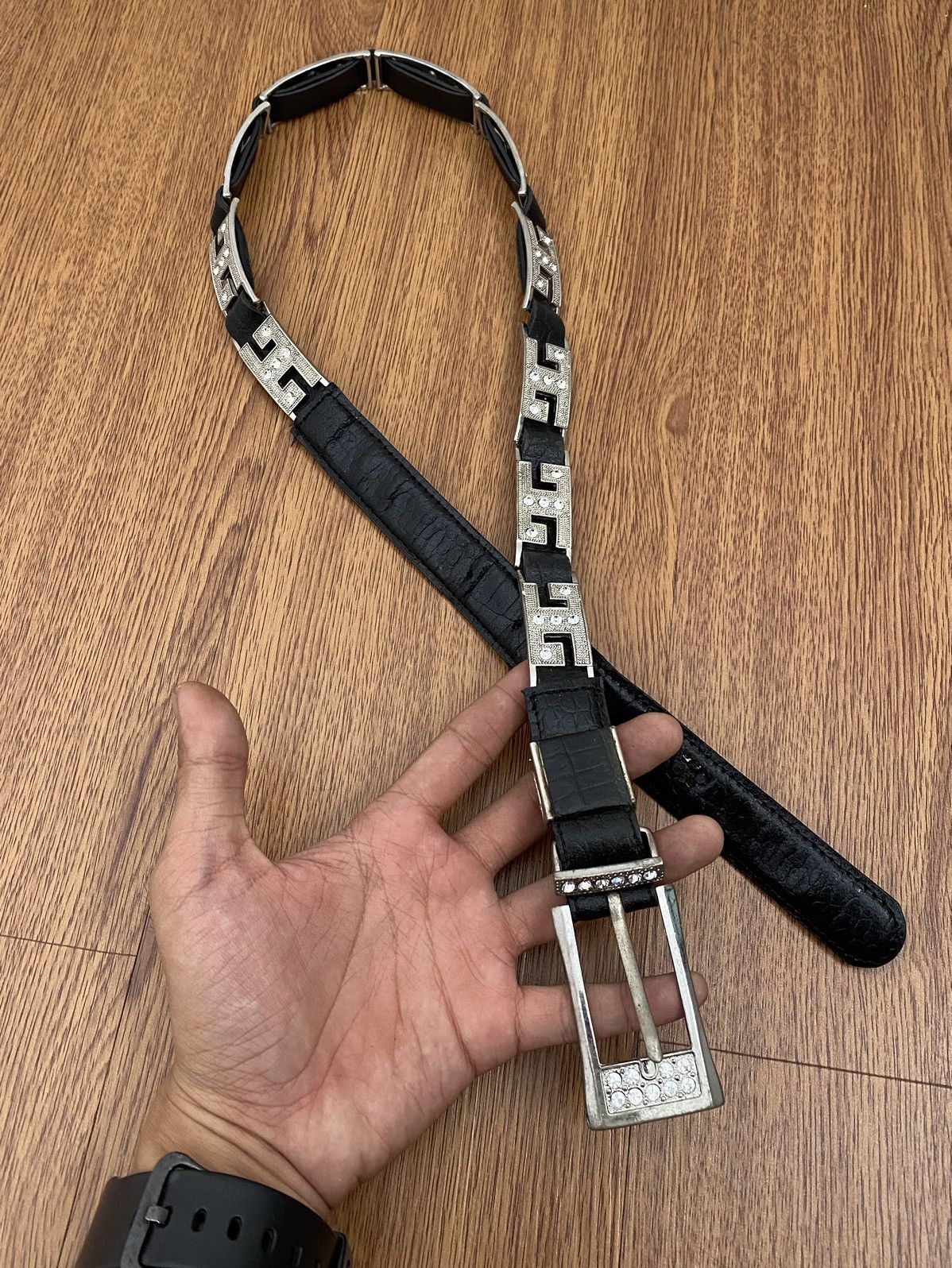 If Six Was Nine × Japanese Brand × Le Grande Bleu (L.G.B.) Black metal crystal belt Size ONE SIZE - 2 Thumbnail