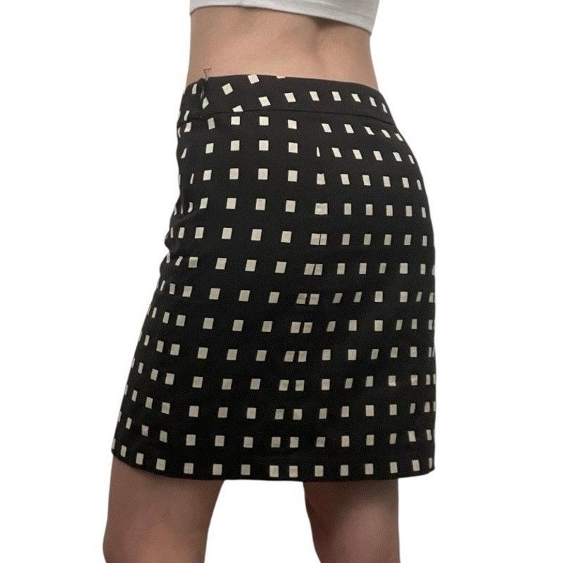 Ann Taylor Ann Taylor Petites Vtg Brown & Cream Square Pencil Skirt Size 26" / US 2 / IT 38 - 4 Thumbnail